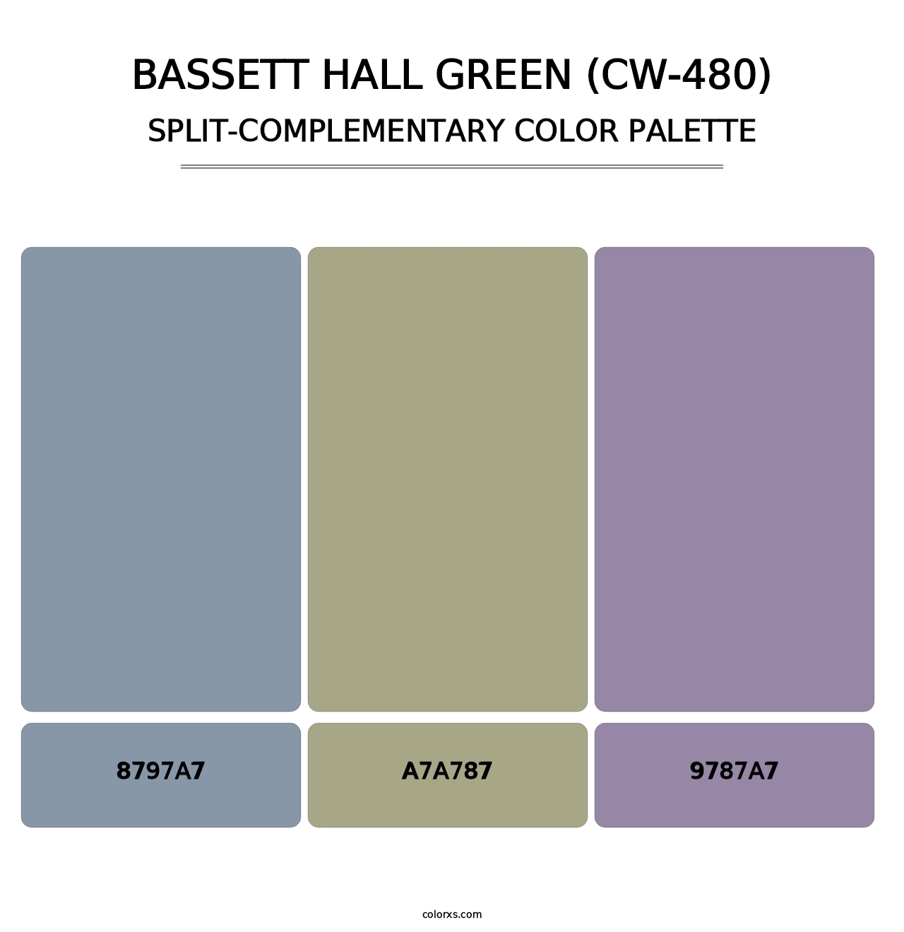 Bassett Hall Green (CW-480) - Split-Complementary Color Palette