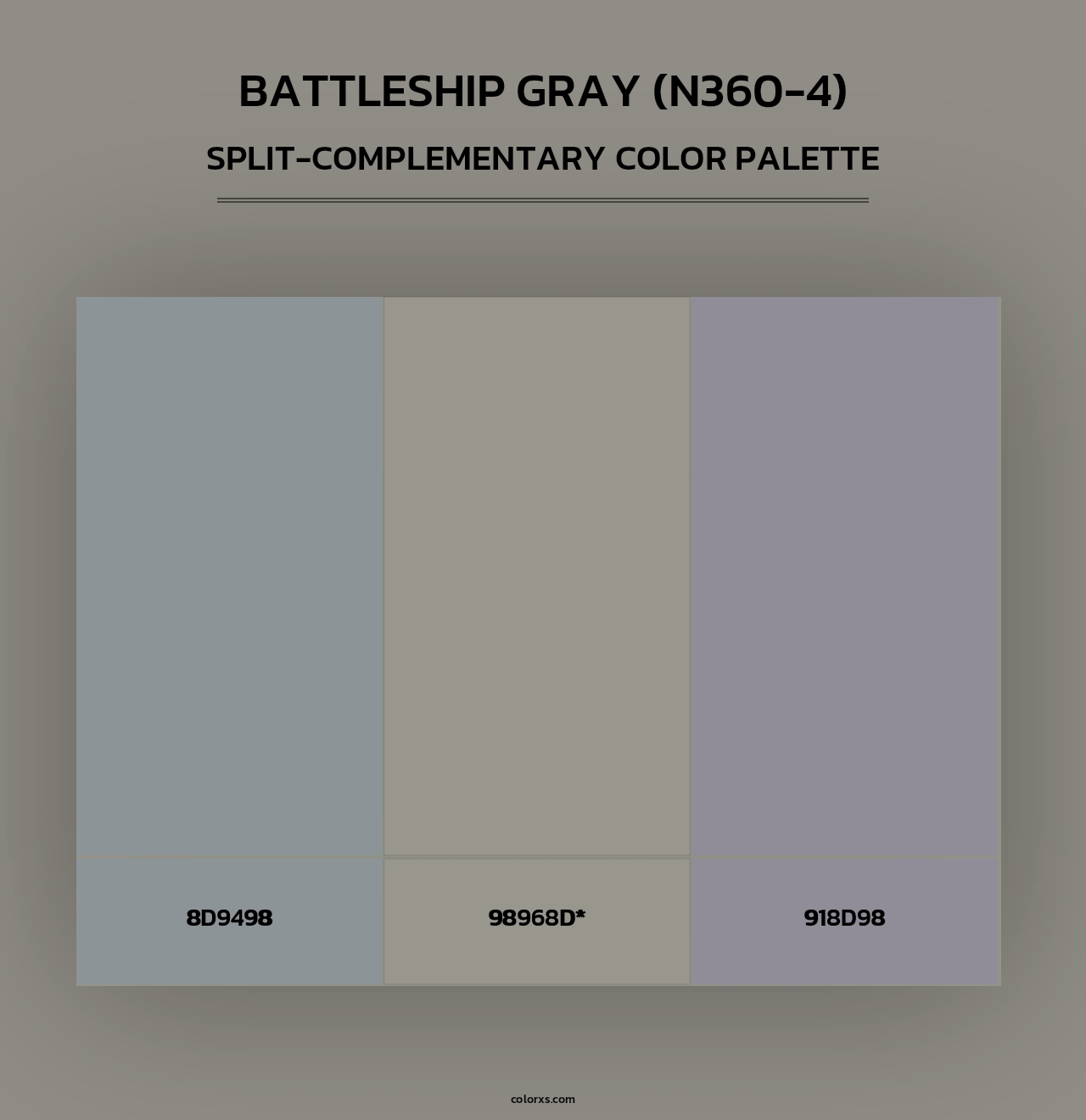Battleship Gray (N360-4) - Split-Complementary Color Palette
