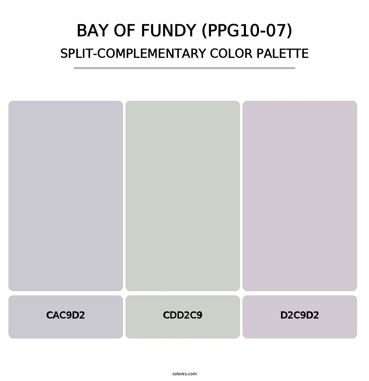 Bay Of Fundy (PPG10-07) - Split-Complementary Color Palette