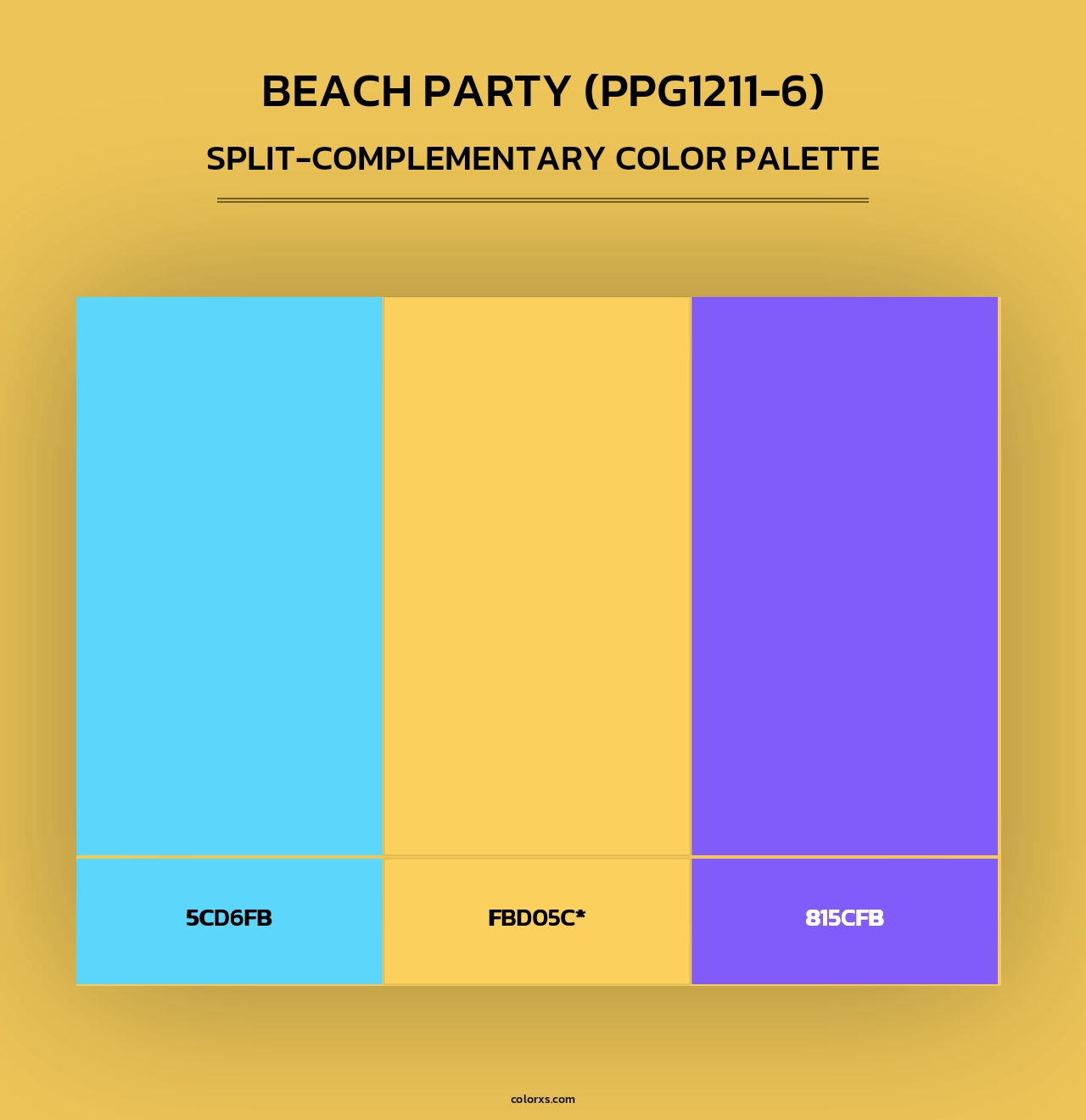 Beach Party (PPG1211-6) - Split-Complementary Color Palette