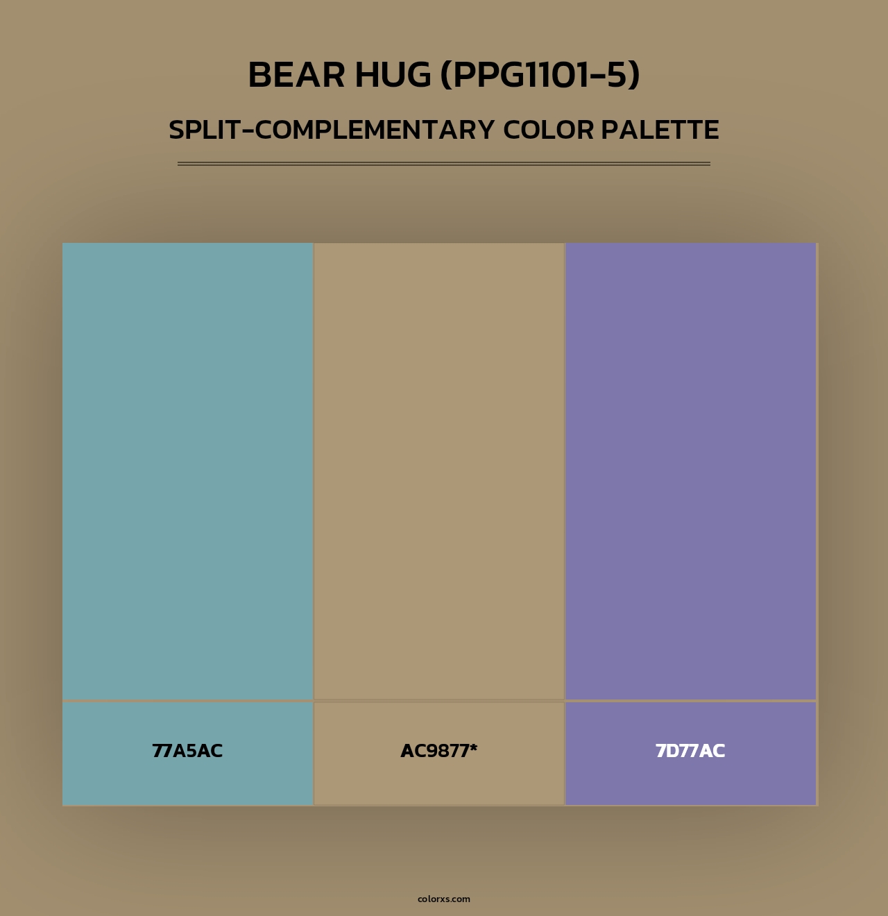 Bear Hug (PPG1101-5) - Split-Complementary Color Palette