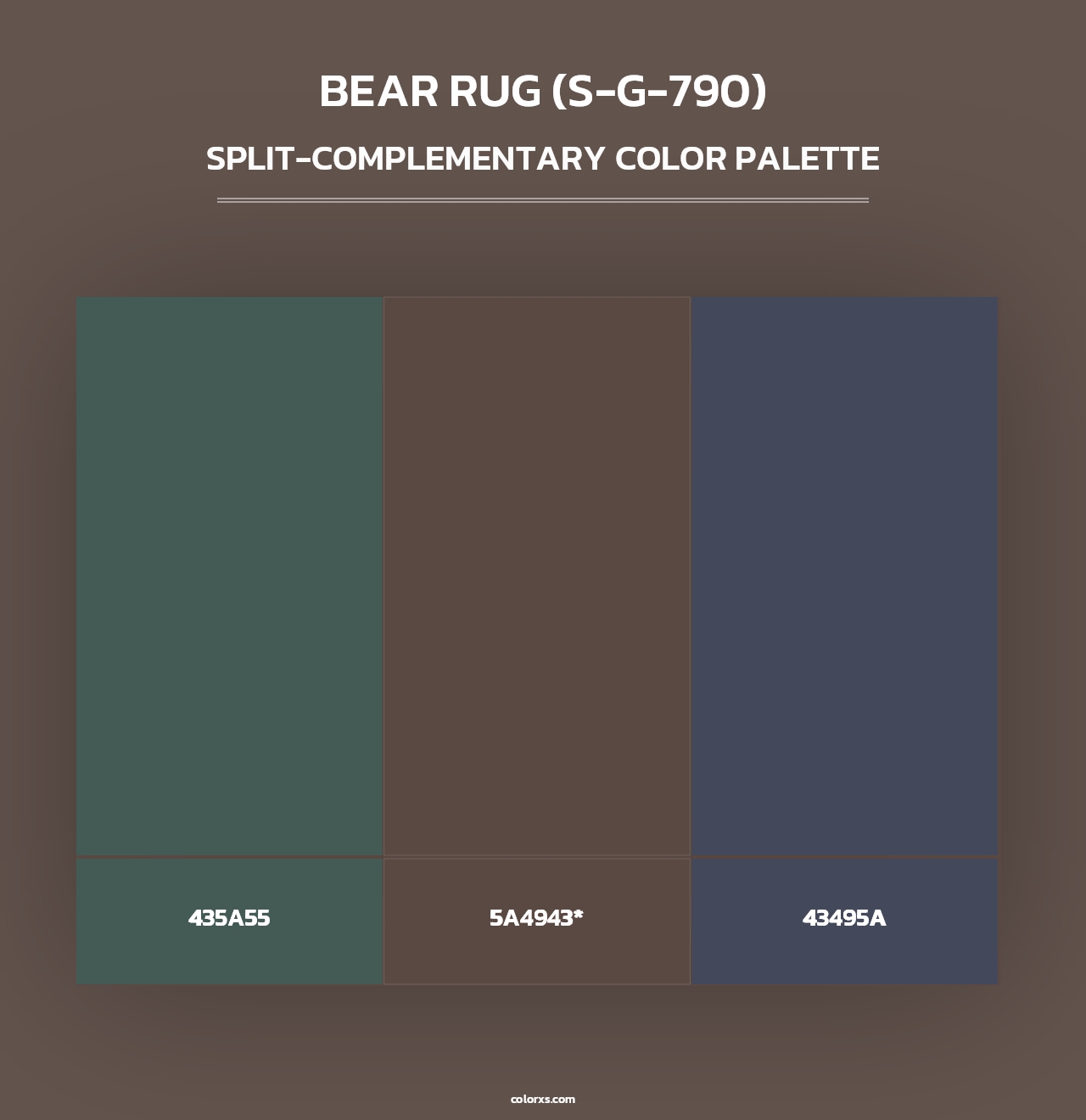 Bear Rug (S-G-790) - Split-Complementary Color Palette