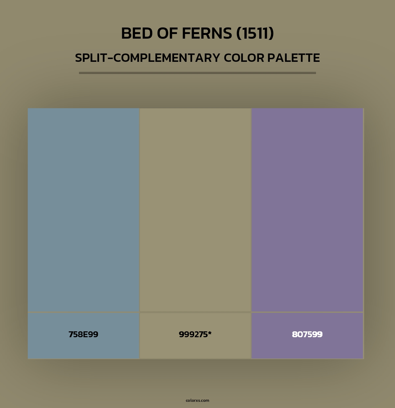 Bed of Ferns (1511) - Split-Complementary Color Palette
