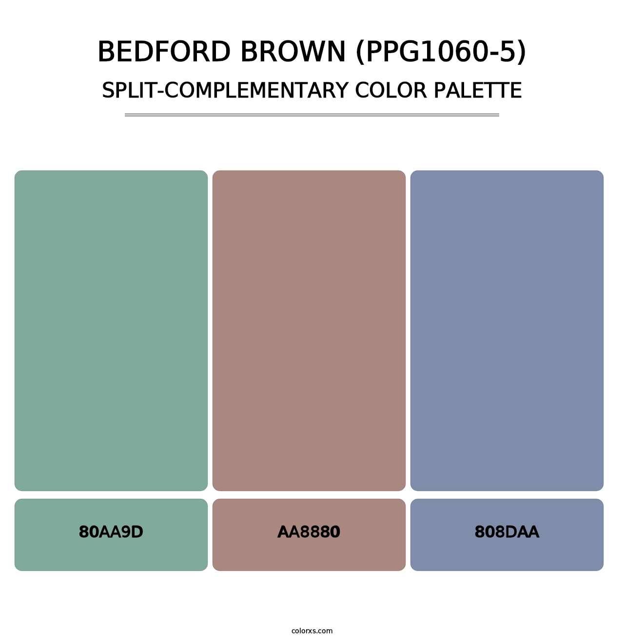 Bedford Brown (PPG1060-5) - Split-Complementary Color Palette