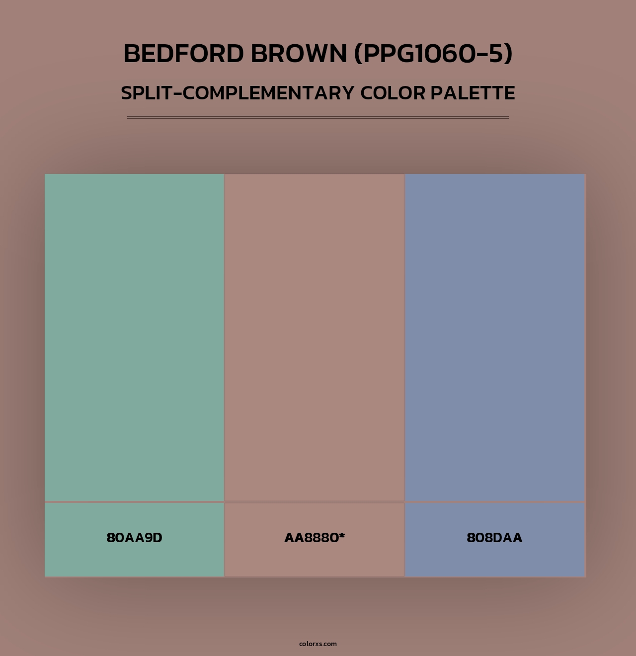 Bedford Brown (PPG1060-5) - Split-Complementary Color Palette
