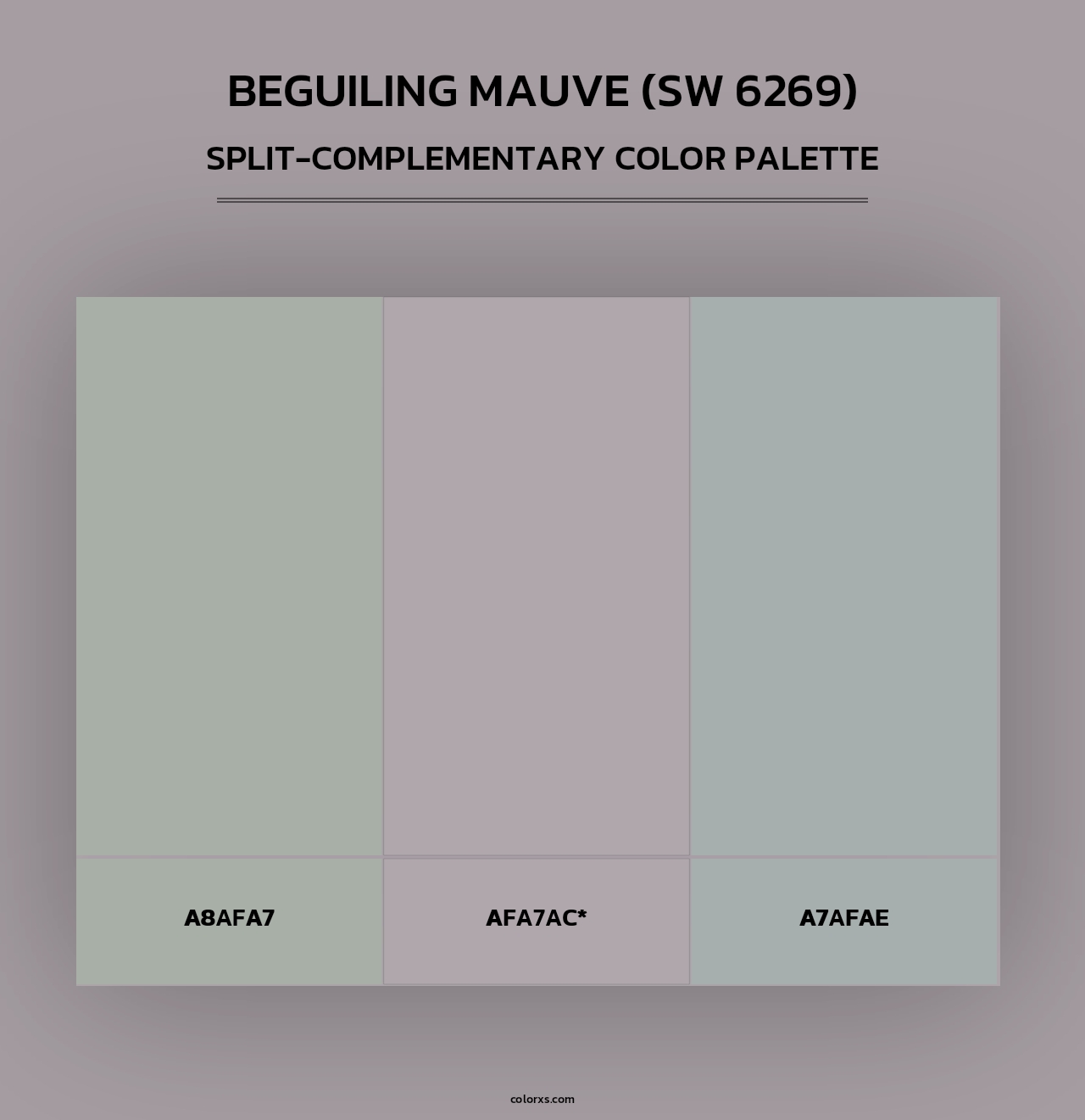 Beguiling Mauve (SW 6269) - Split-Complementary Color Palette