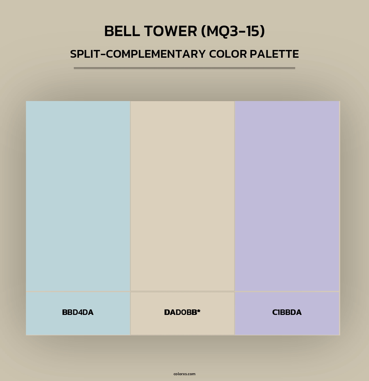 Bell Tower (MQ3-15) - Split-Complementary Color Palette