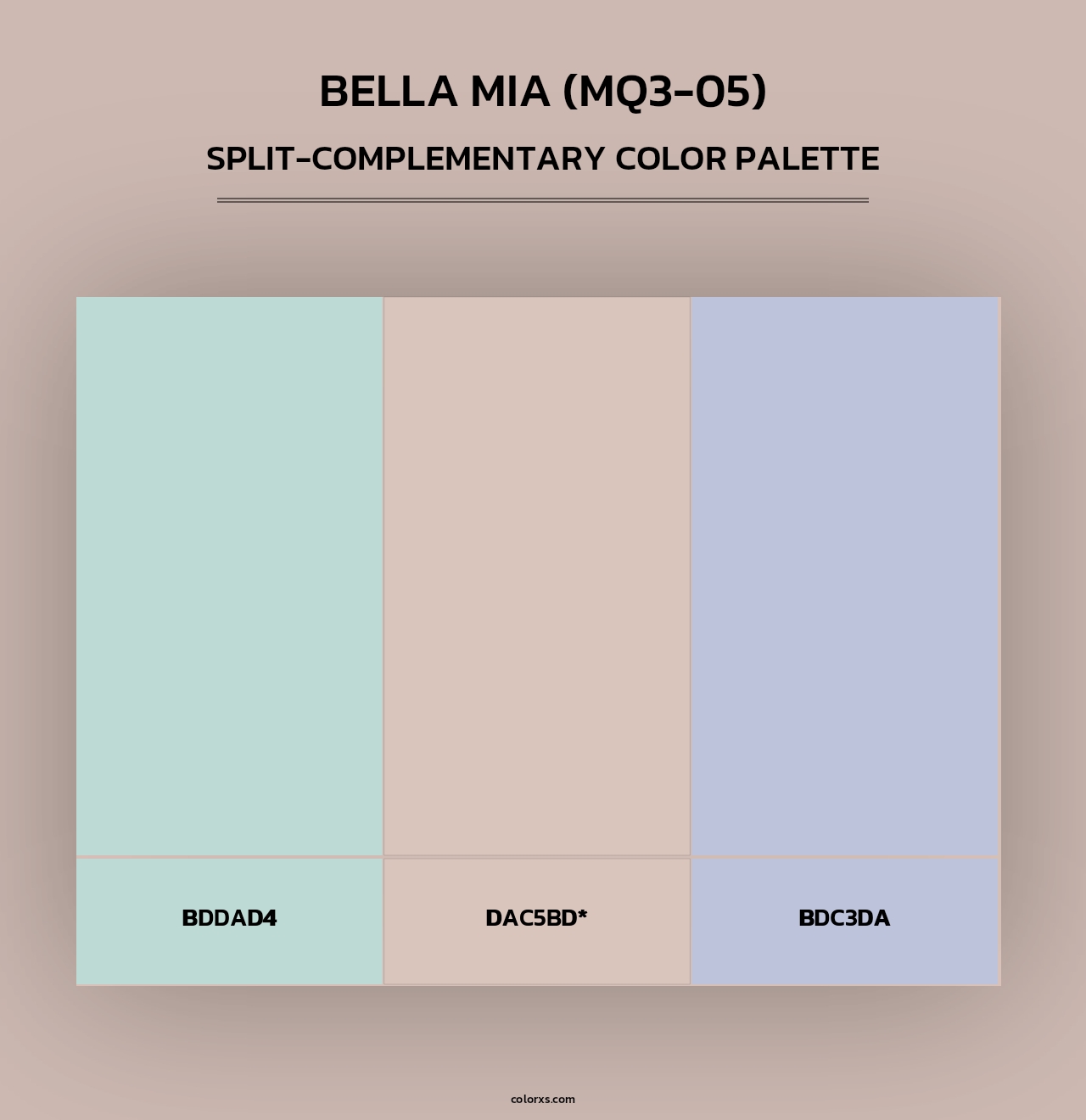 Bella Mia (MQ3-05) - Split-Complementary Color Palette