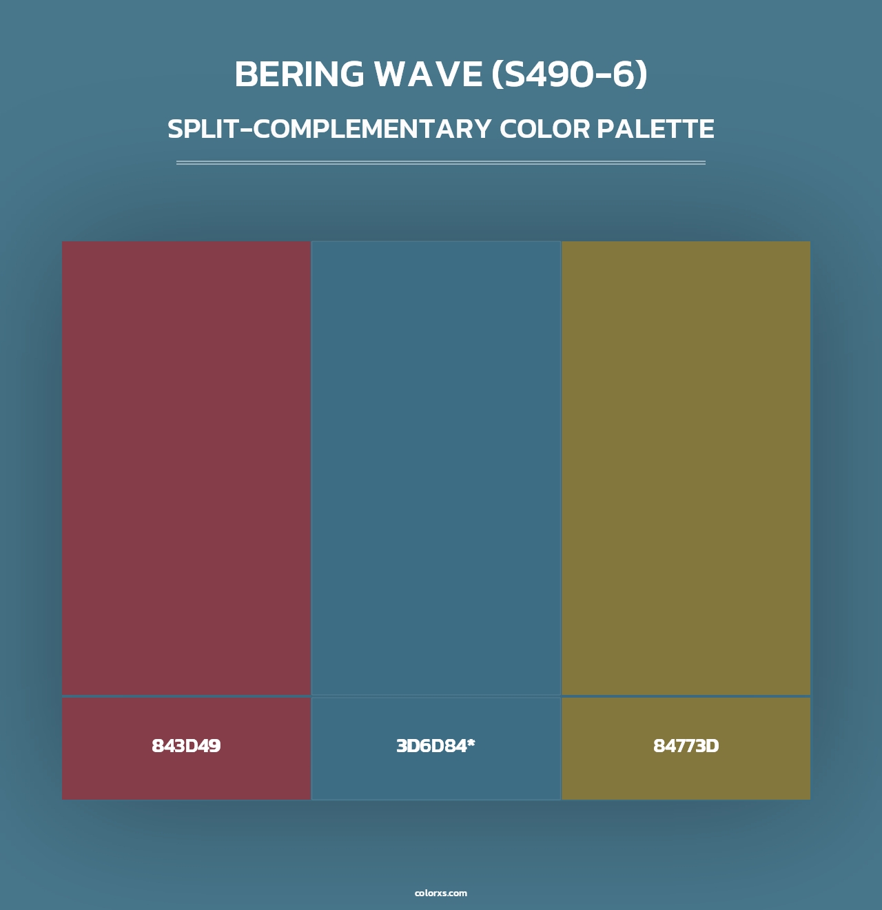 Bering Wave (S490-6) - Split-Complementary Color Palette