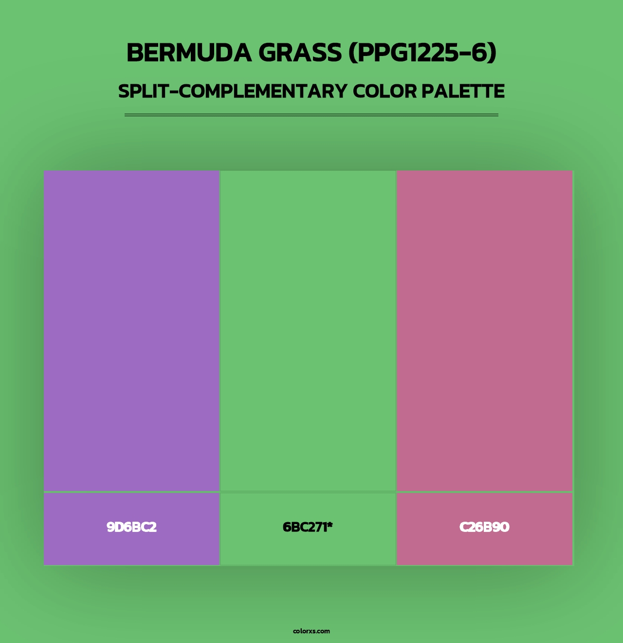 Bermuda Grass (PPG1225-6) - Split-Complementary Color Palette