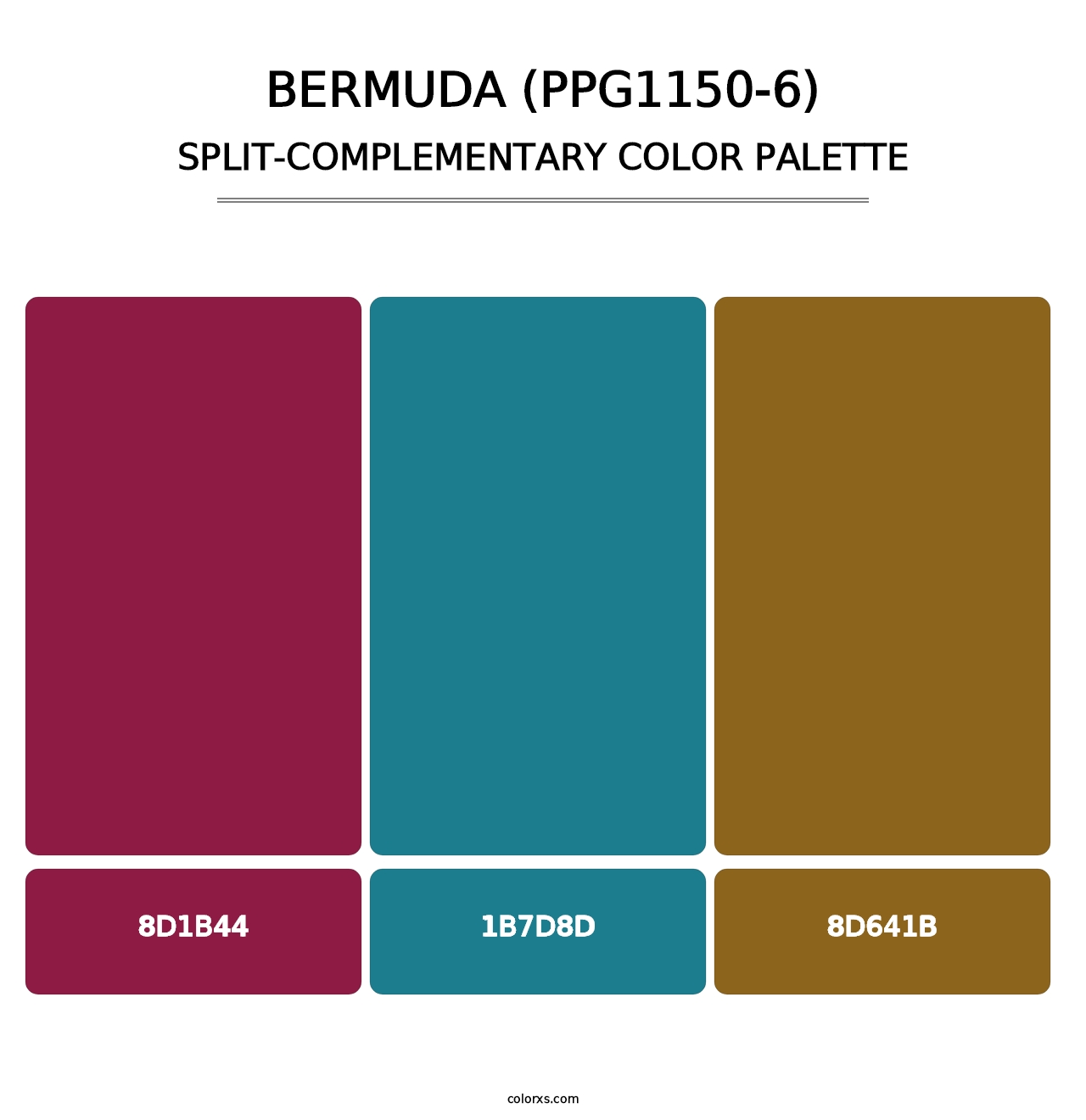 Bermuda (PPG1150-6) - Split-Complementary Color Palette