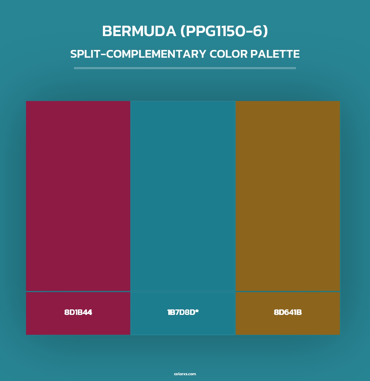 Bermuda (PPG1150-6) - Split-Complementary Color Palette