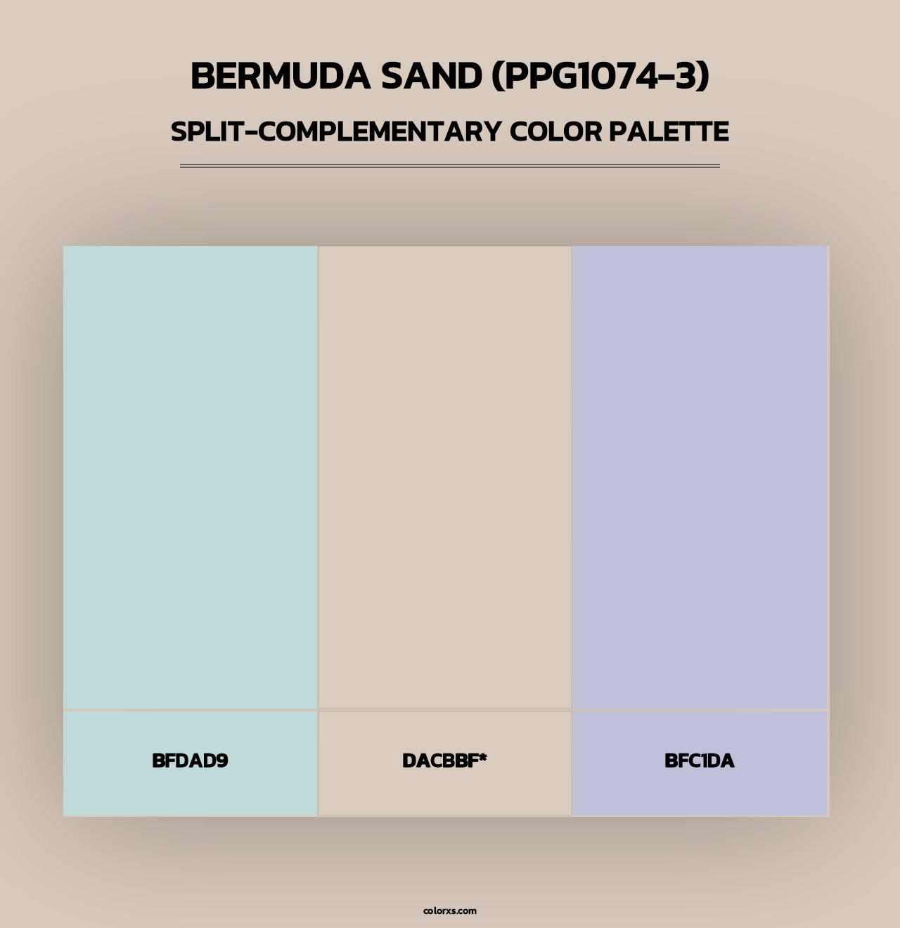 Bermuda Sand (PPG1074-3) - Split-Complementary Color Palette