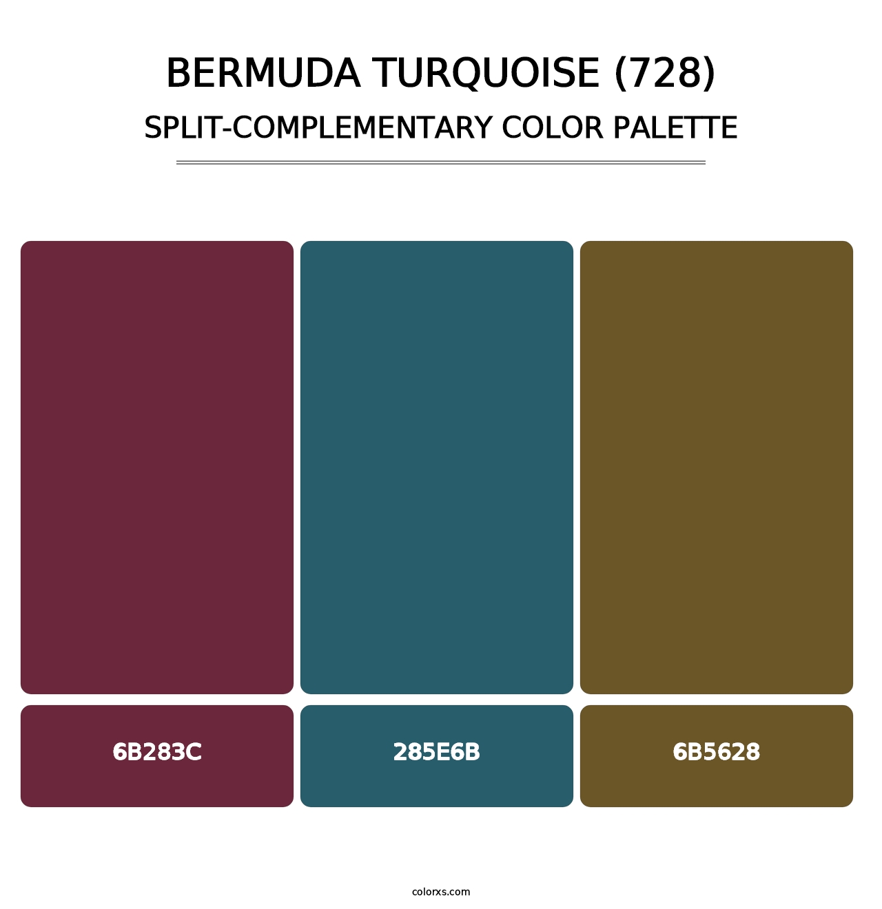 Bermuda Turquoise (728) - Split-Complementary Color Palette