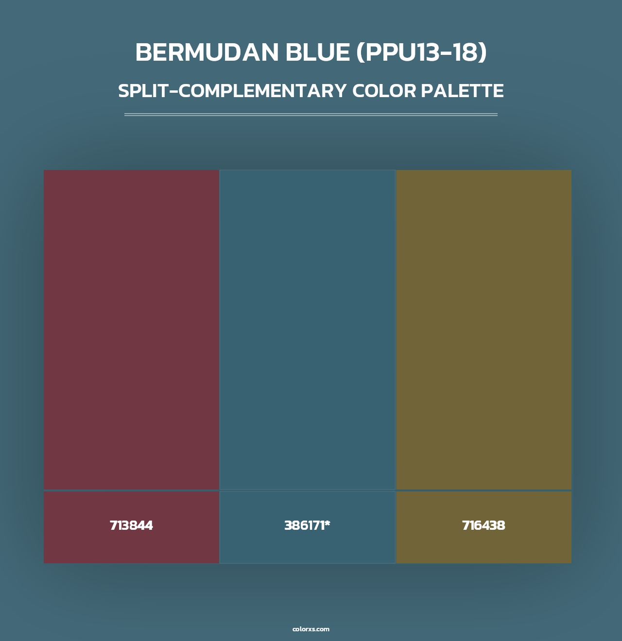 Bermudan Blue (PPU13-18) - Split-Complementary Color Palette