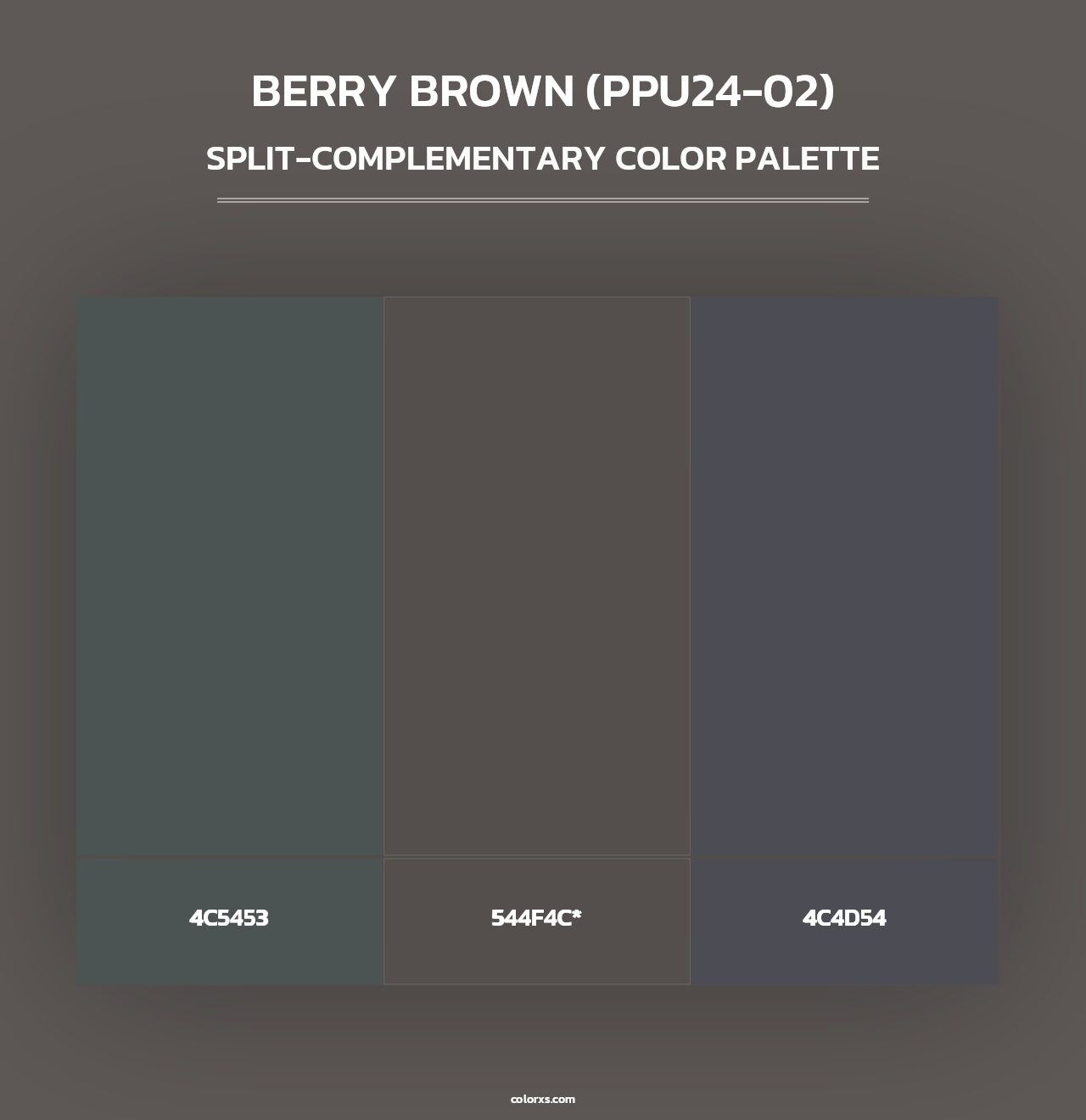 Berry Brown (PPU24-02) - Split-Complementary Color Palette