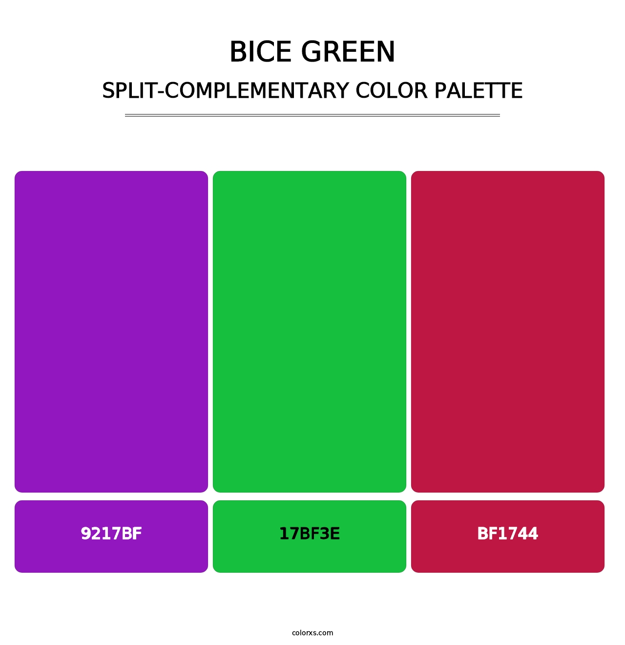 Bice Green - Split-Complementary Color Palette
