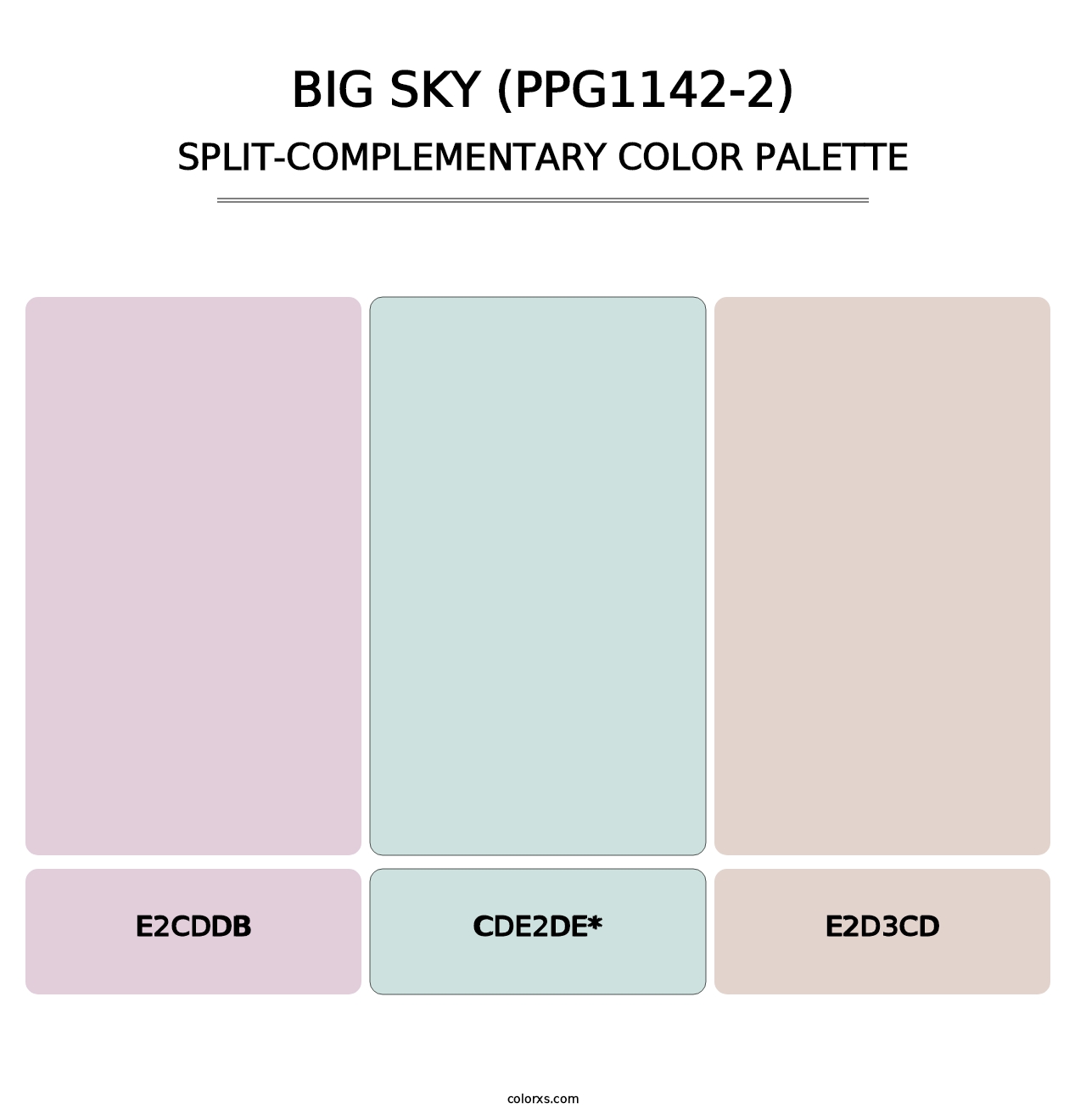 Big Sky (PPG1142-2) - Split-Complementary Color Palette