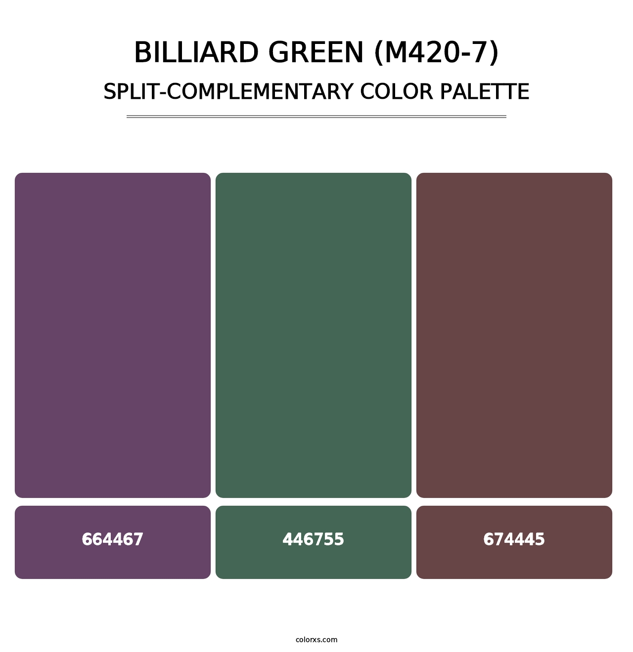 Billiard Green (M420-7) - Split-Complementary Color Palette