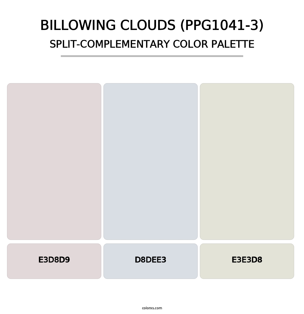 Billowing Clouds (PPG1041-3) - Split-Complementary Color Palette