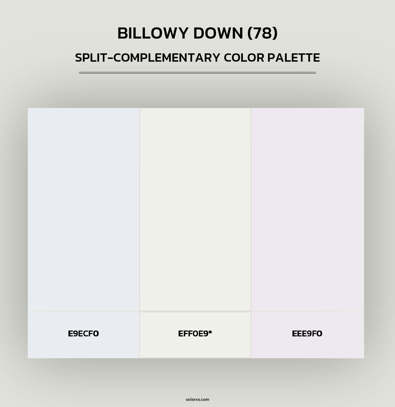 Billowy Down (78) - Split-Complementary Color Palette