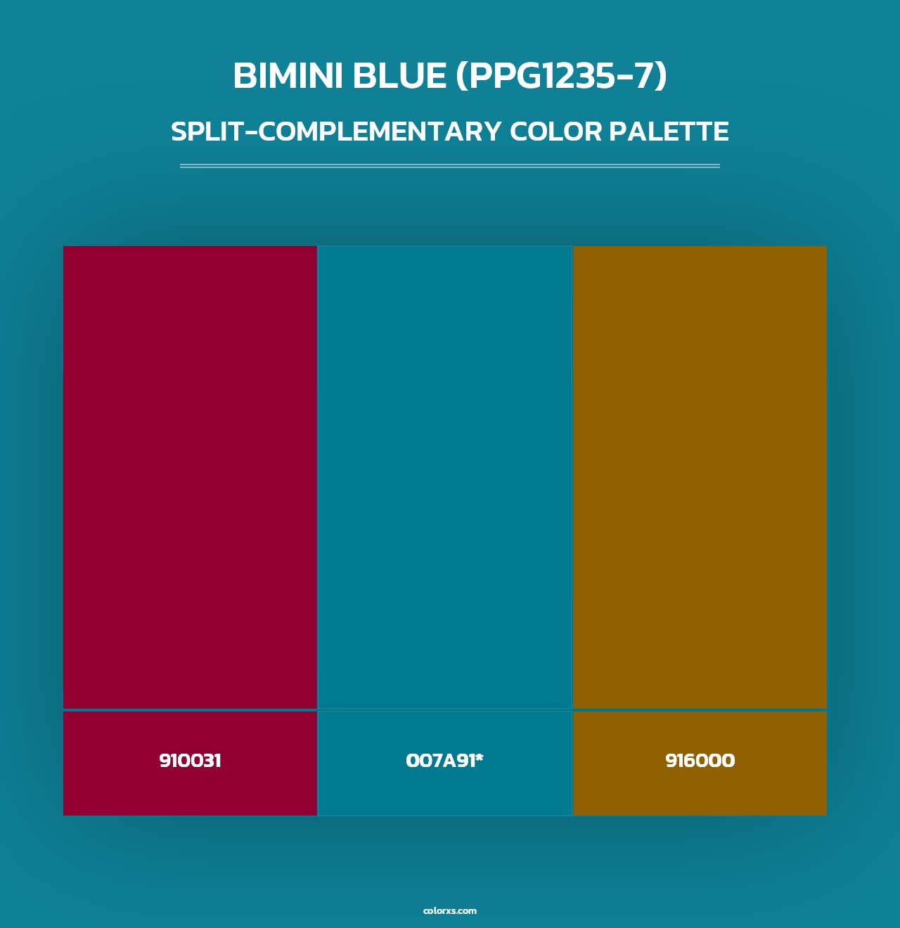 Bimini Blue (PPG1235-7) - Split-Complementary Color Palette