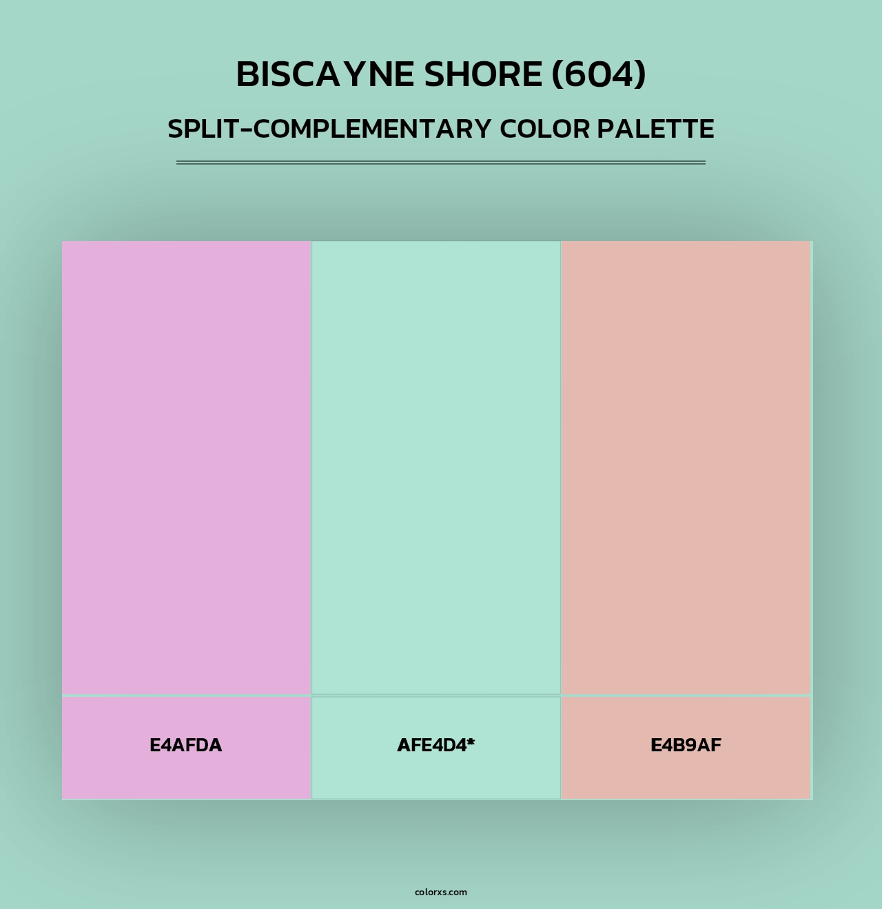 Biscayne Shore (604) - Split-Complementary Color Palette