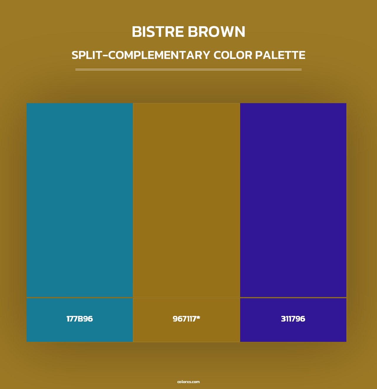 Bistre Brown - Split-Complementary Color Palette