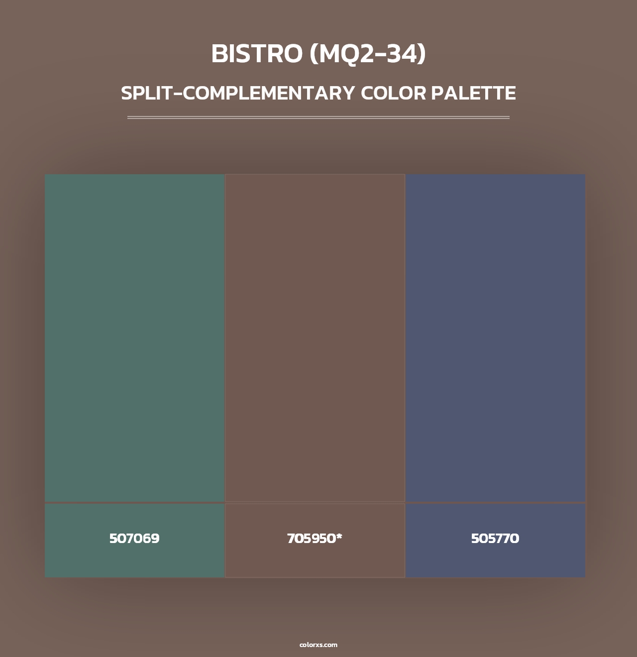 Bistro (MQ2-34) - Split-Complementary Color Palette