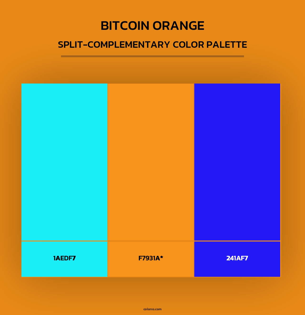 Bitcoin Orange - Split-Complementary Color Palette