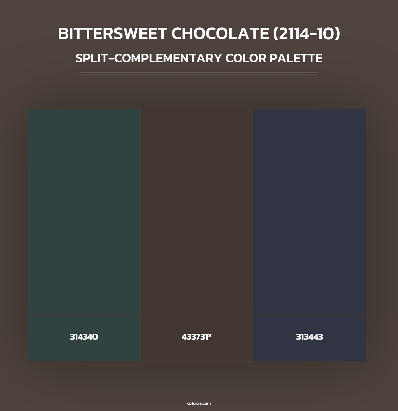 Bittersweet Chocolate (2114-10) - Split-Complementary Color Palette