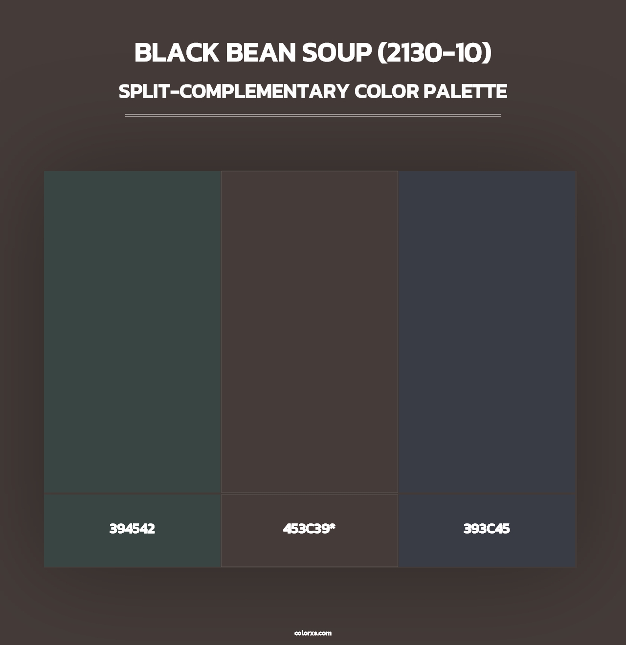 Black Bean Soup (2130-10) - Split-Complementary Color Palette