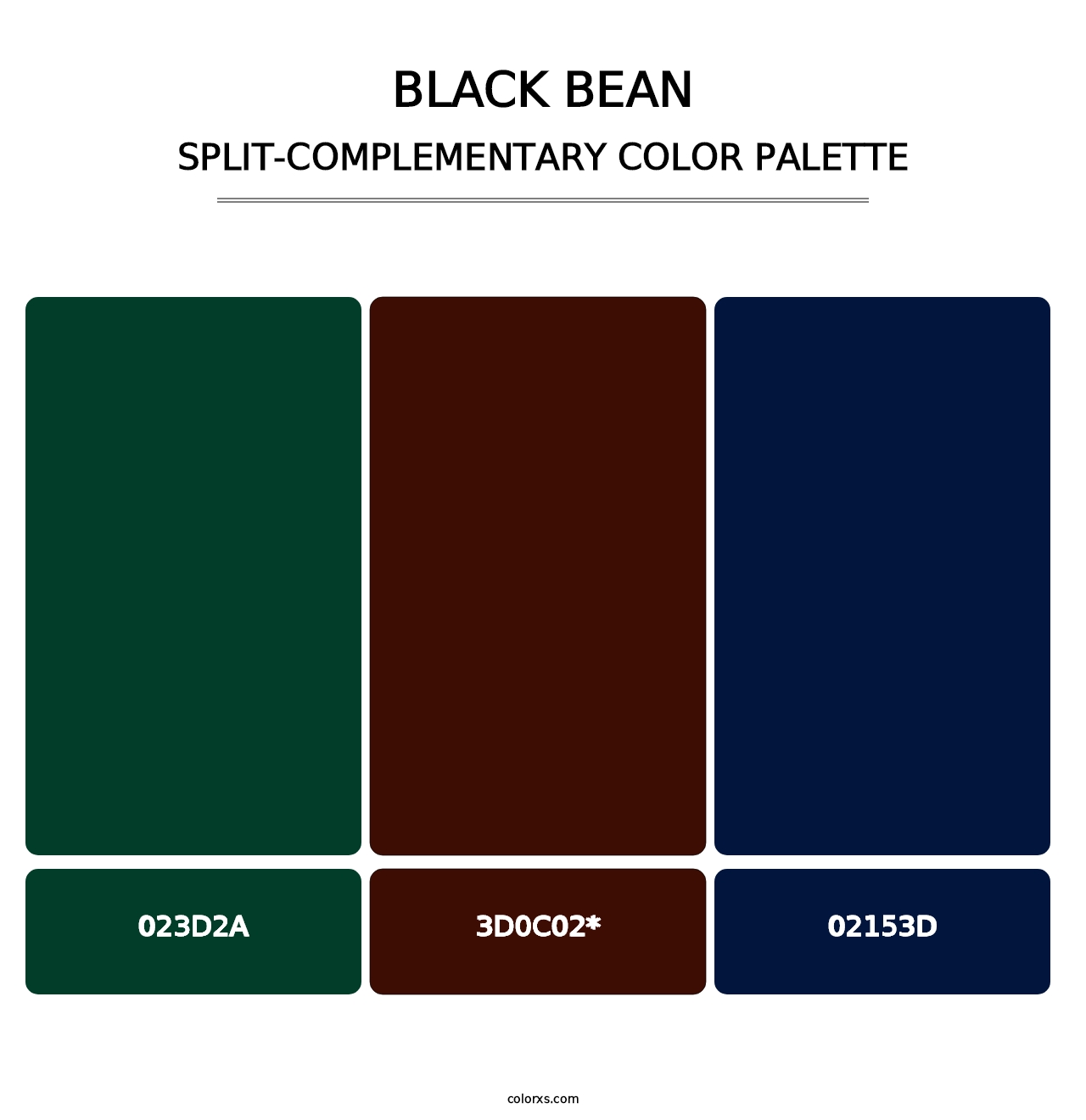 Black Bean - Split-Complementary Color Palette