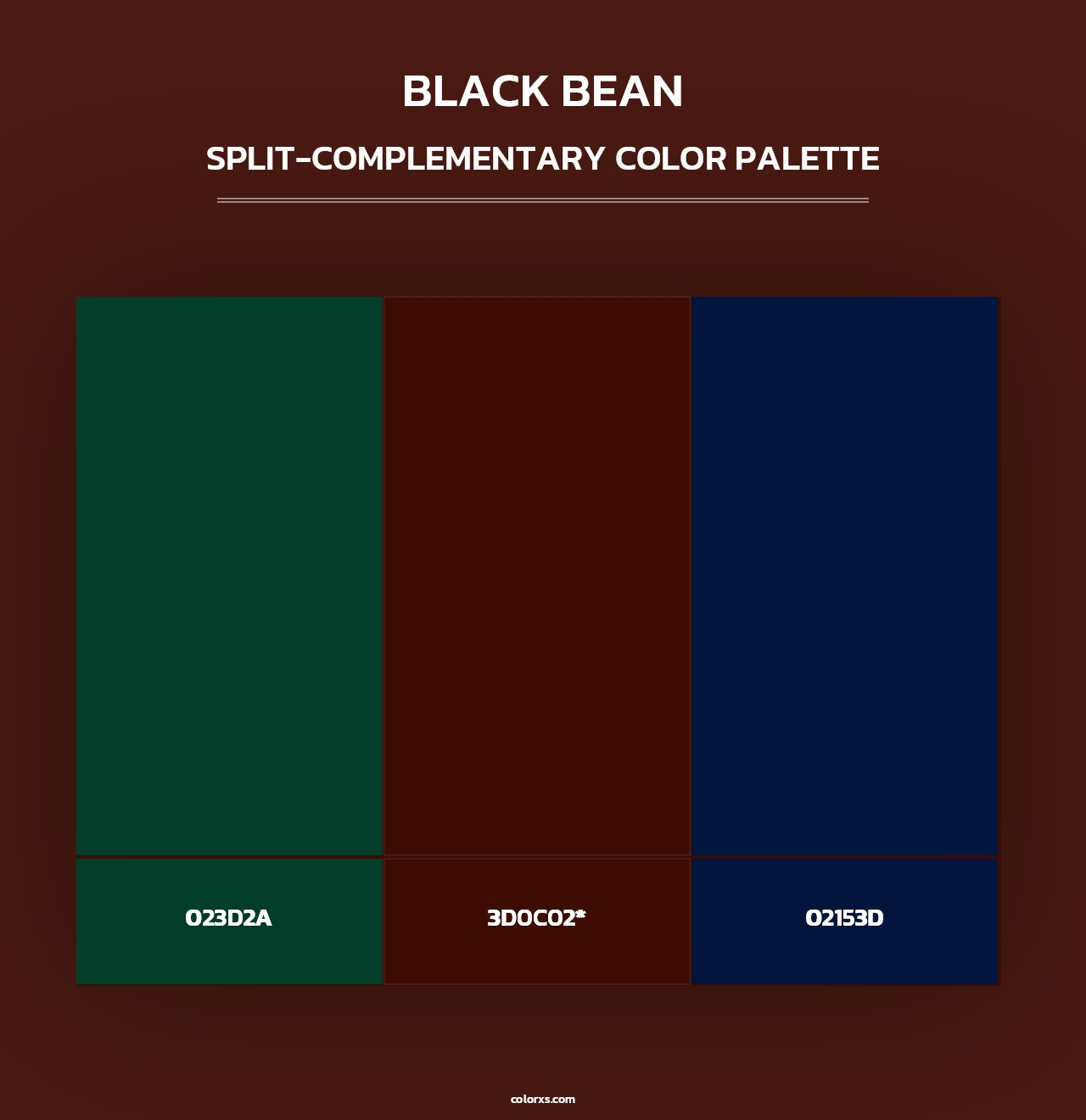 Black Bean - Split-Complementary Color Palette