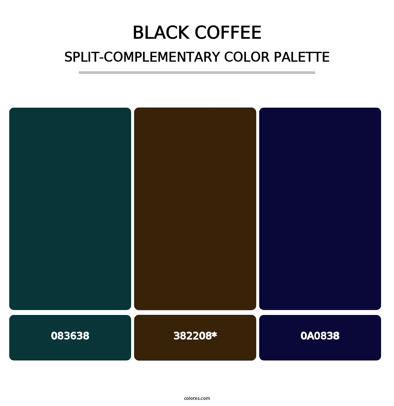Black Coffee - Split-Complementary Color Palette