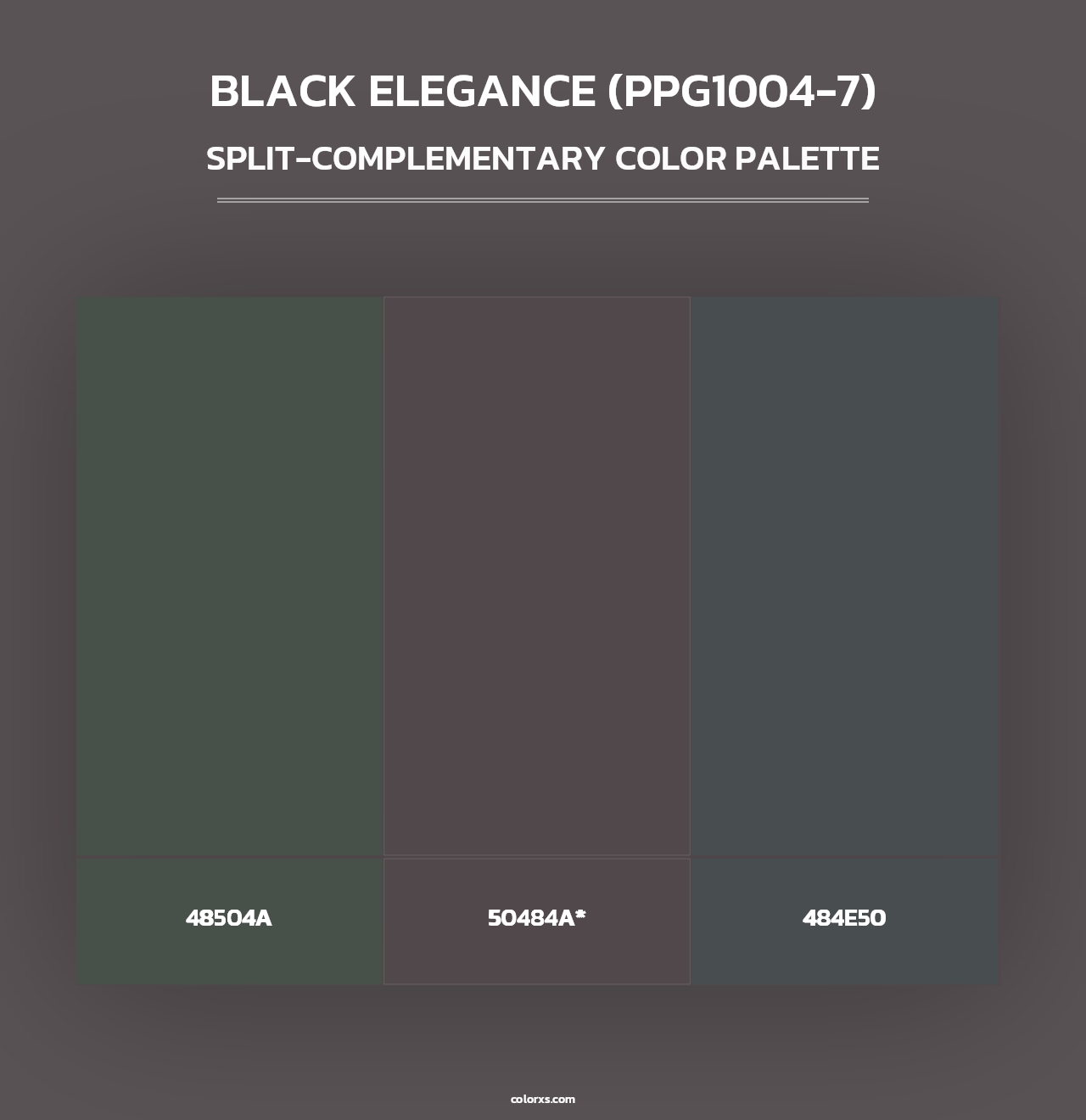 Black Elegance (PPG1004-7) - Split-Complementary Color Palette