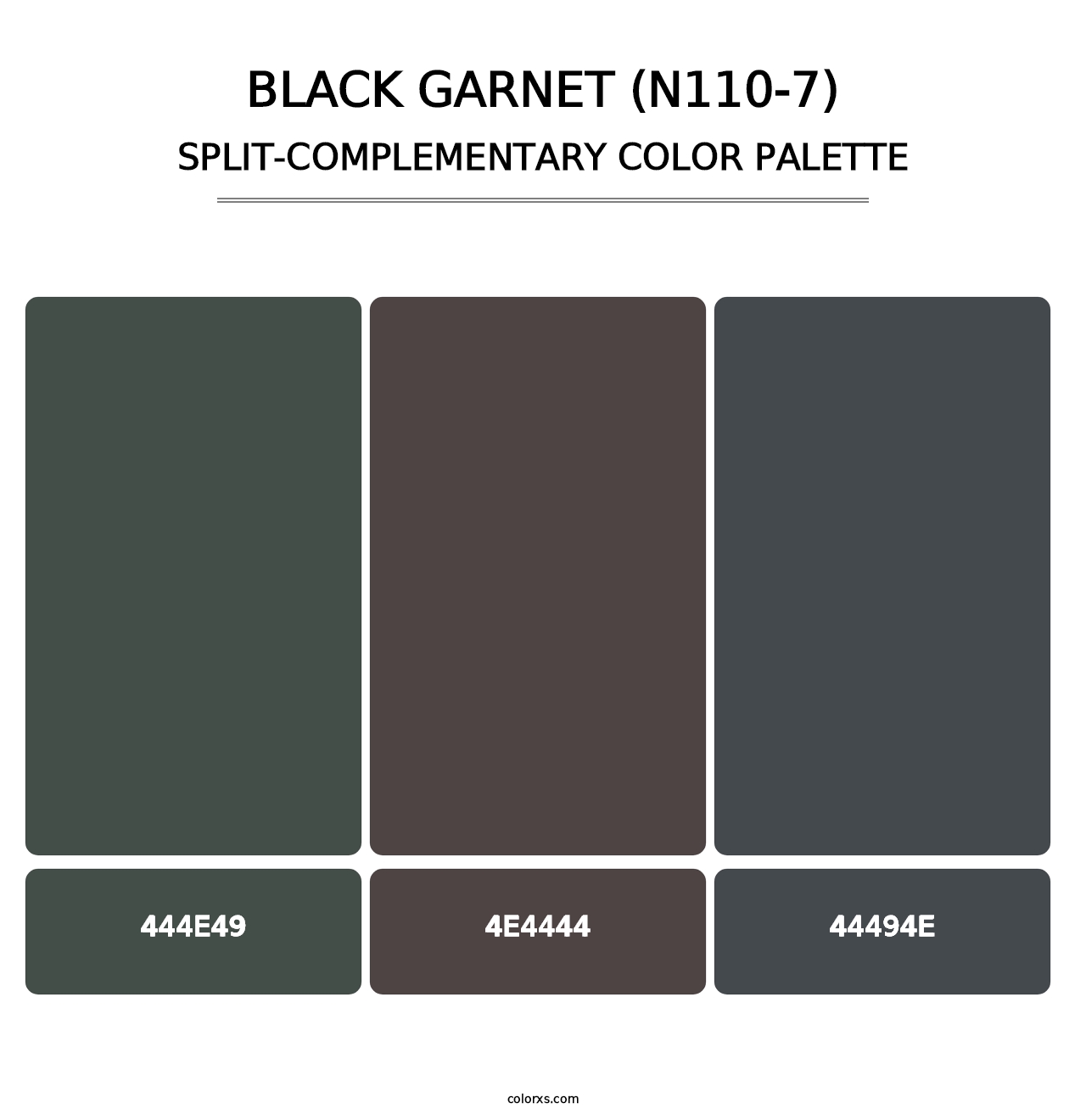 Black Garnet (N110-7) - Split-Complementary Color Palette