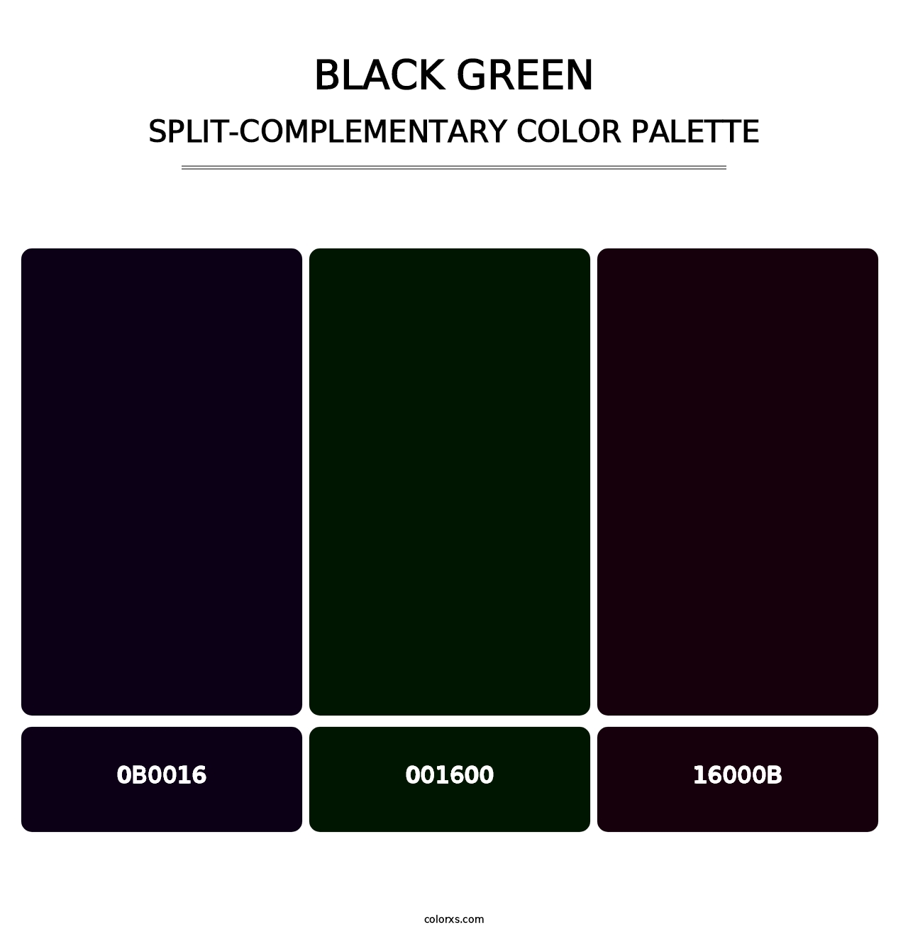 Black Green - Split-Complementary Color Palette