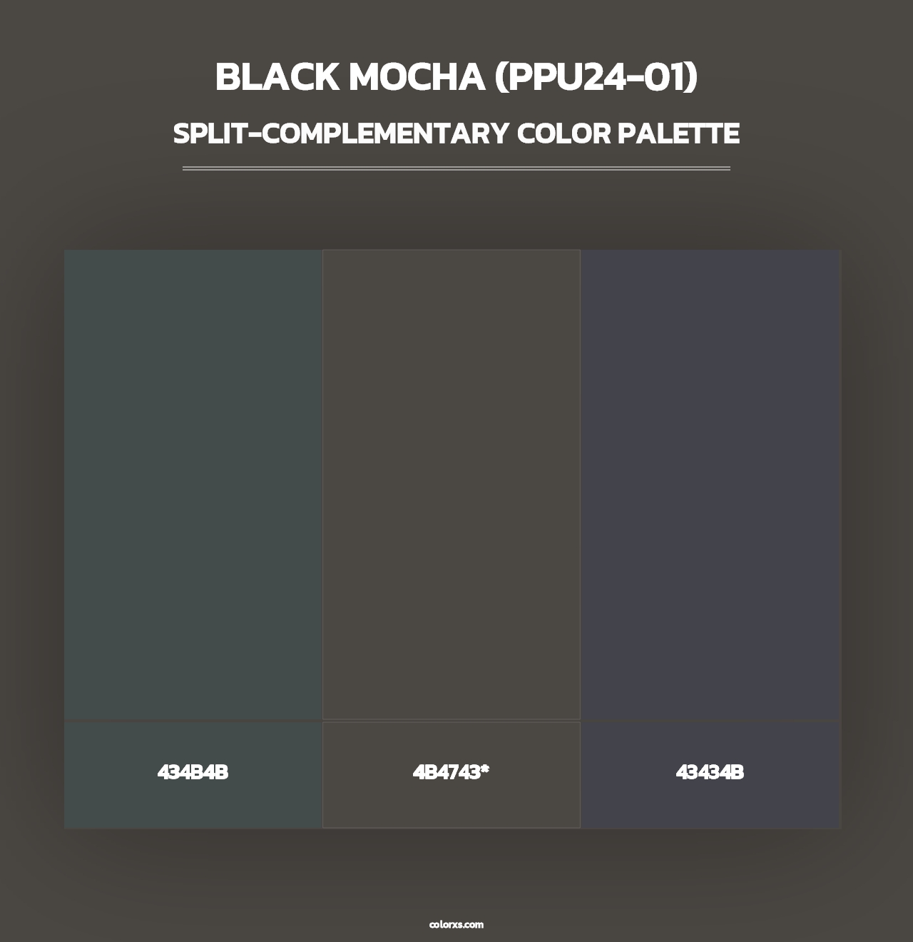 Black Mocha (PPU24-01) - Split-Complementary Color Palette