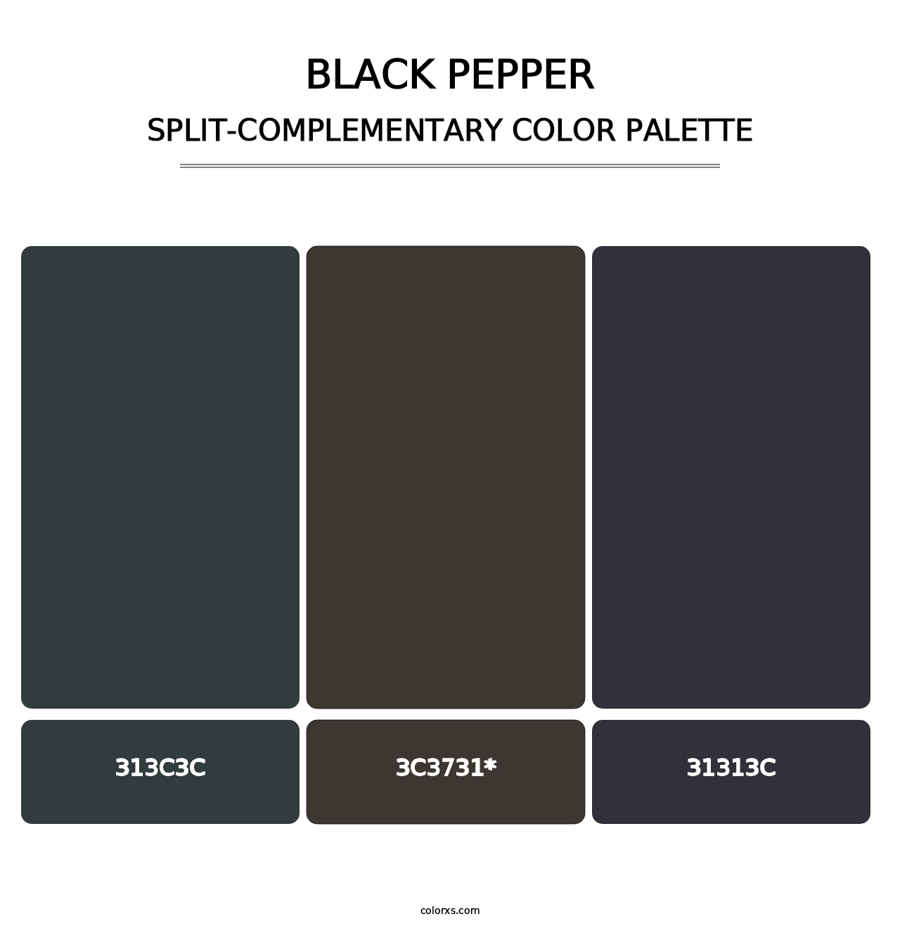 Black Pepper - Split-Complementary Color Palette