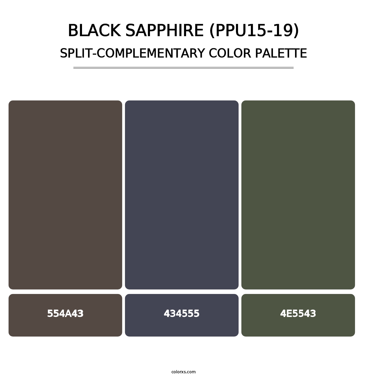 Black Sapphire (PPU15-19) - Split-Complementary Color Palette