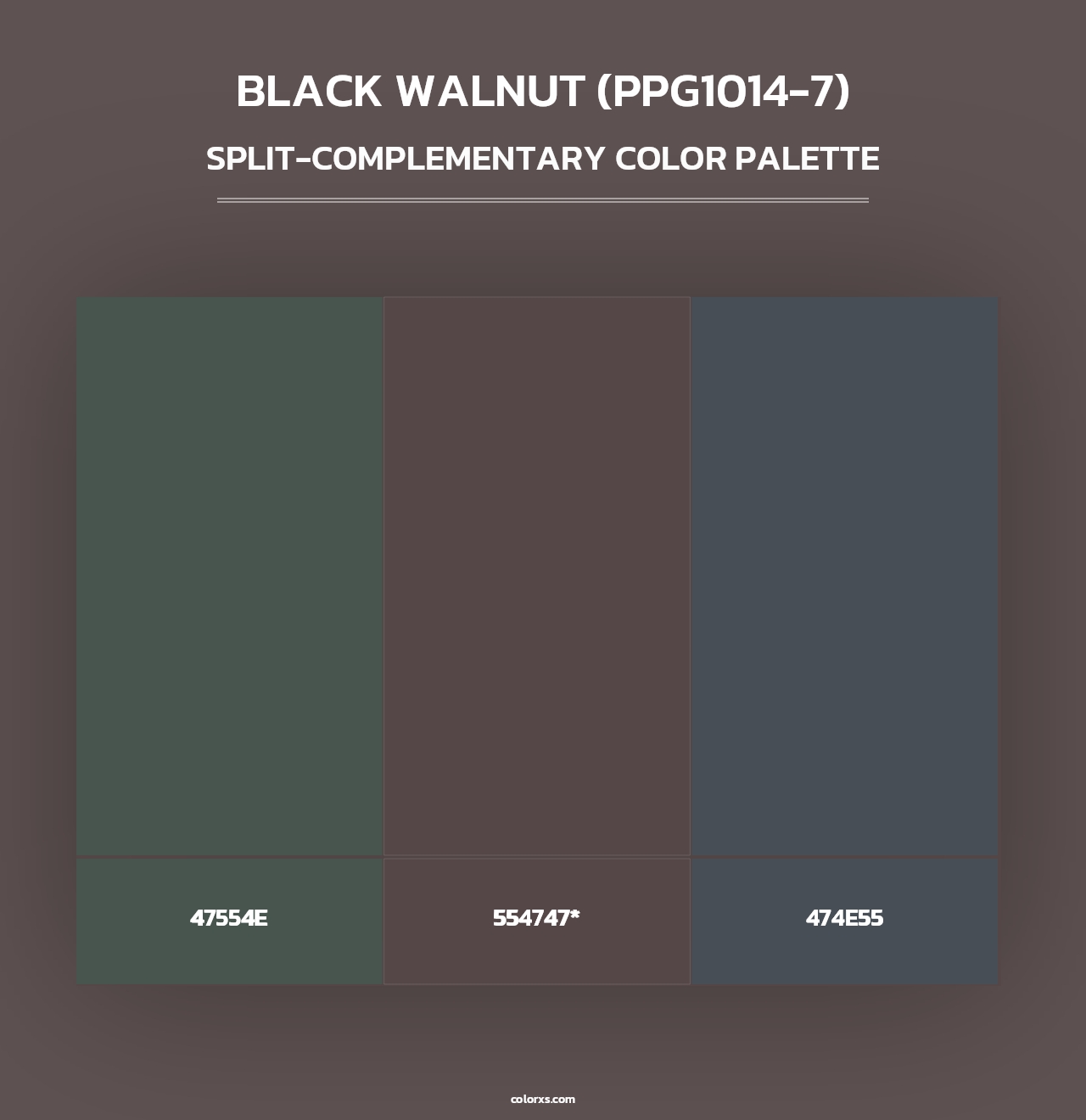 Black Walnut (PPG1014-7) - Split-Complementary Color Palette