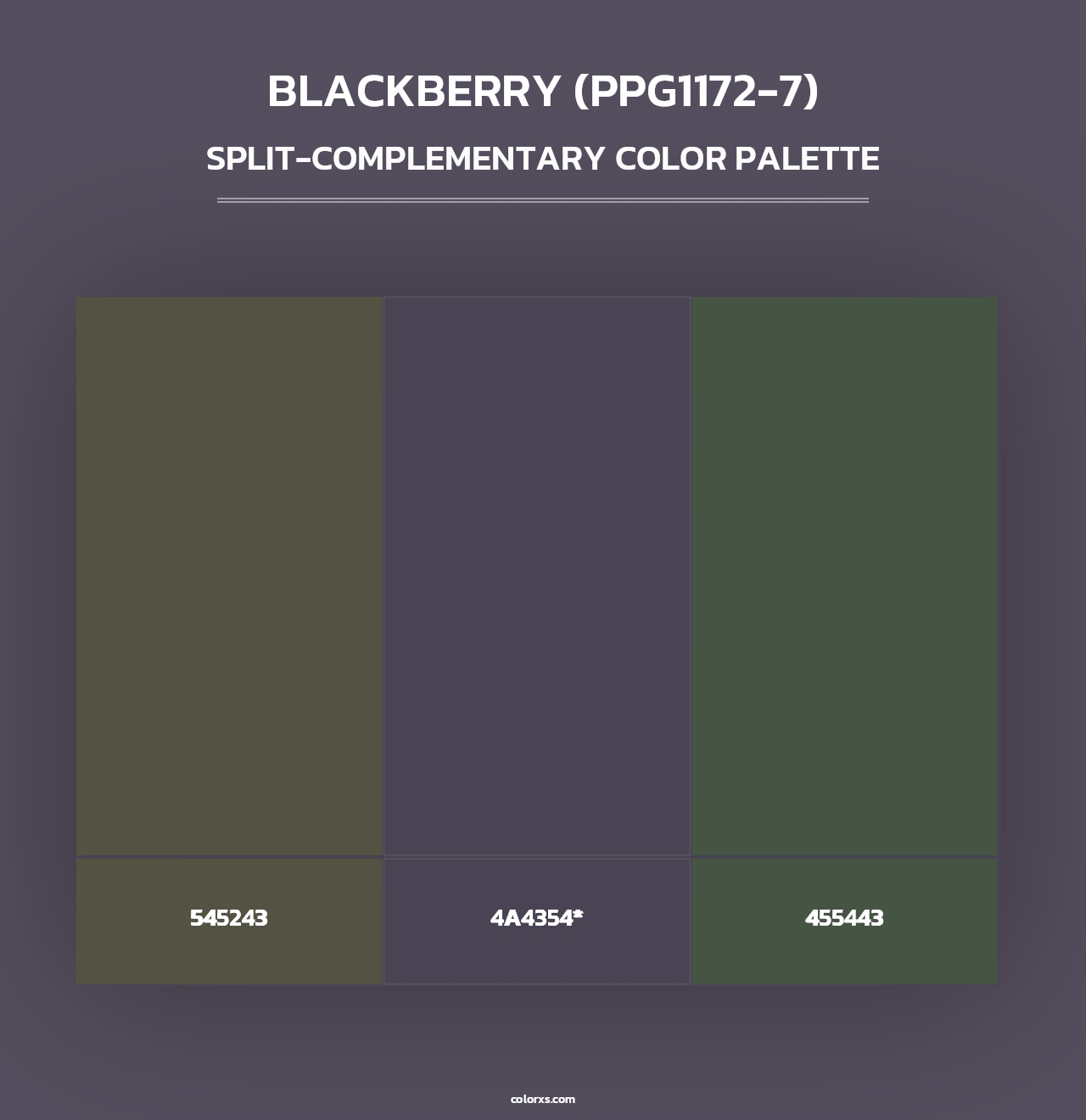 Blackberry (PPG1172-7) - Split-Complementary Color Palette