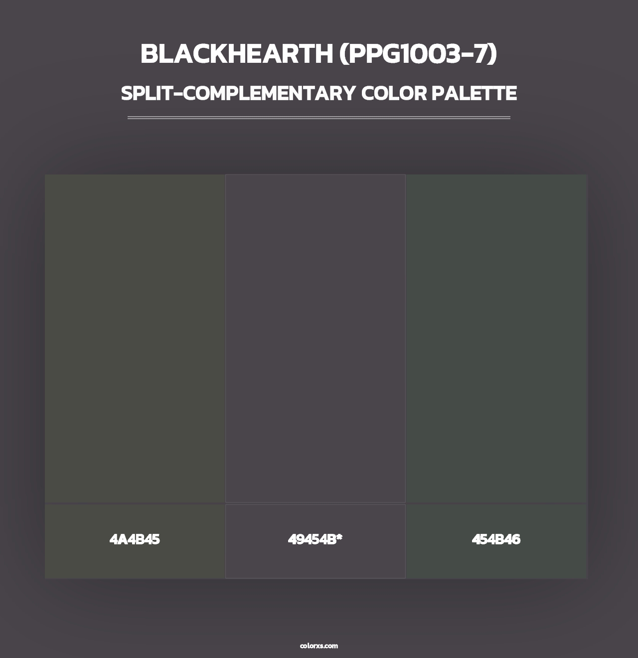 Blackhearth (PPG1003-7) - Split-Complementary Color Palette