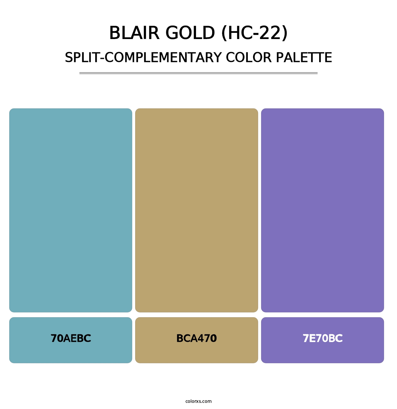 Blair Gold (HC-22) - Split-Complementary Color Palette