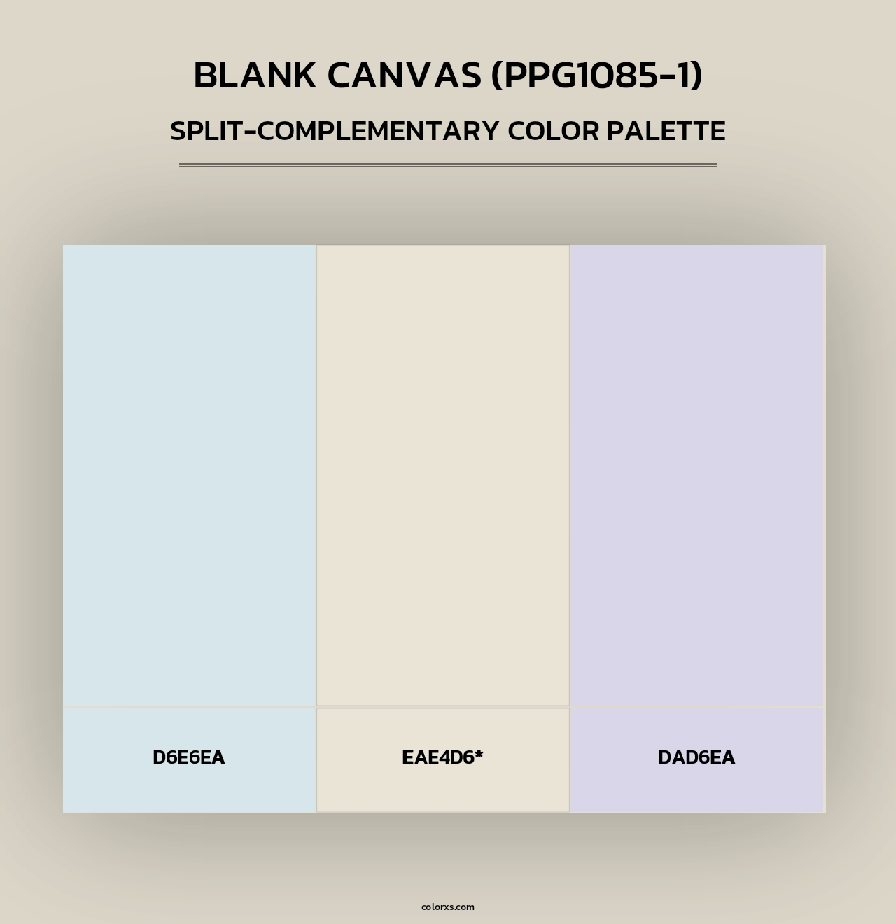 Blank Canvas (PPG1085-1) - Split-Complementary Color Palette
