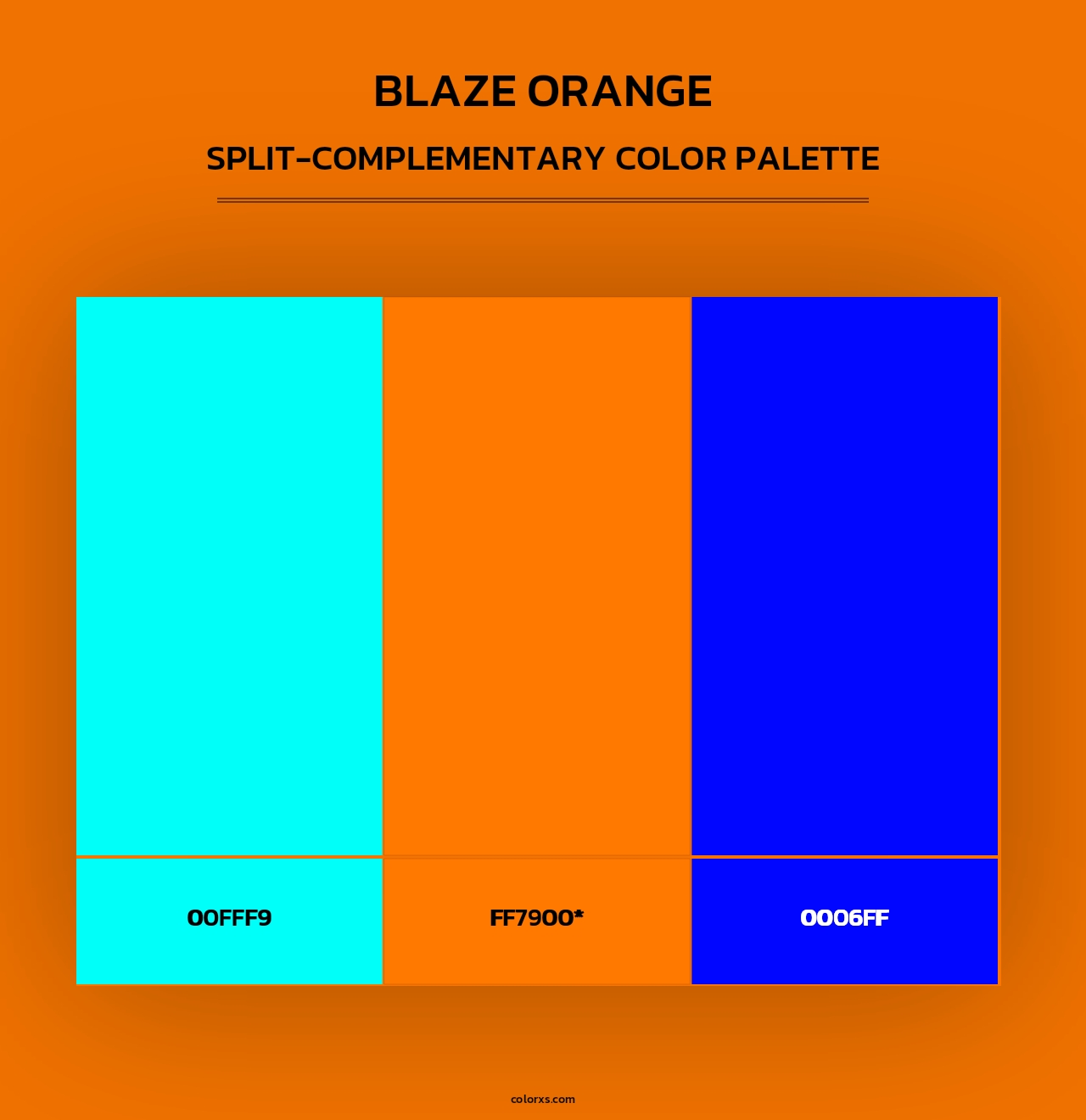 Blaze Orange - Split-Complementary Color Palette