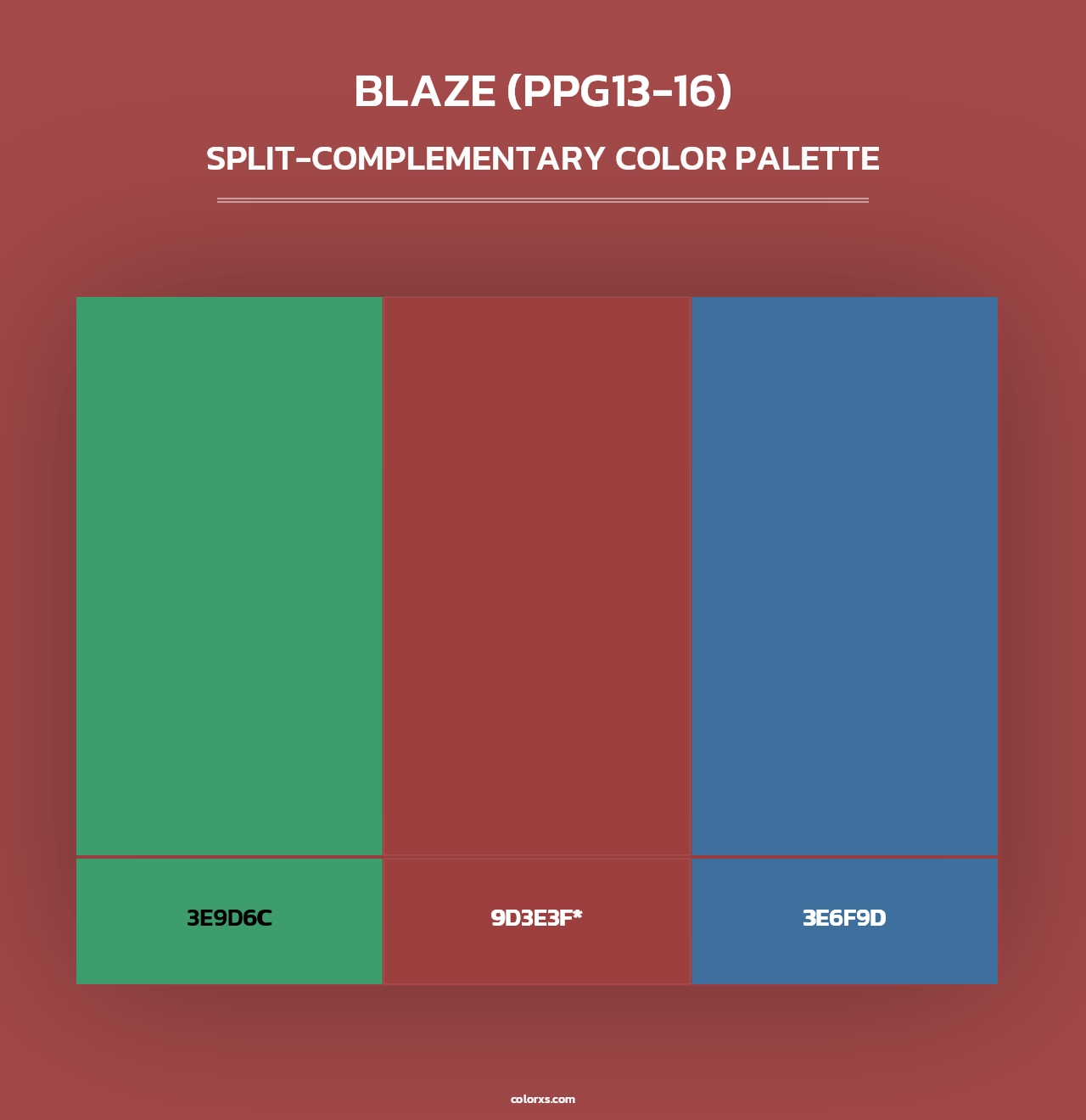 Blaze (PPG13-16) - Split-Complementary Color Palette