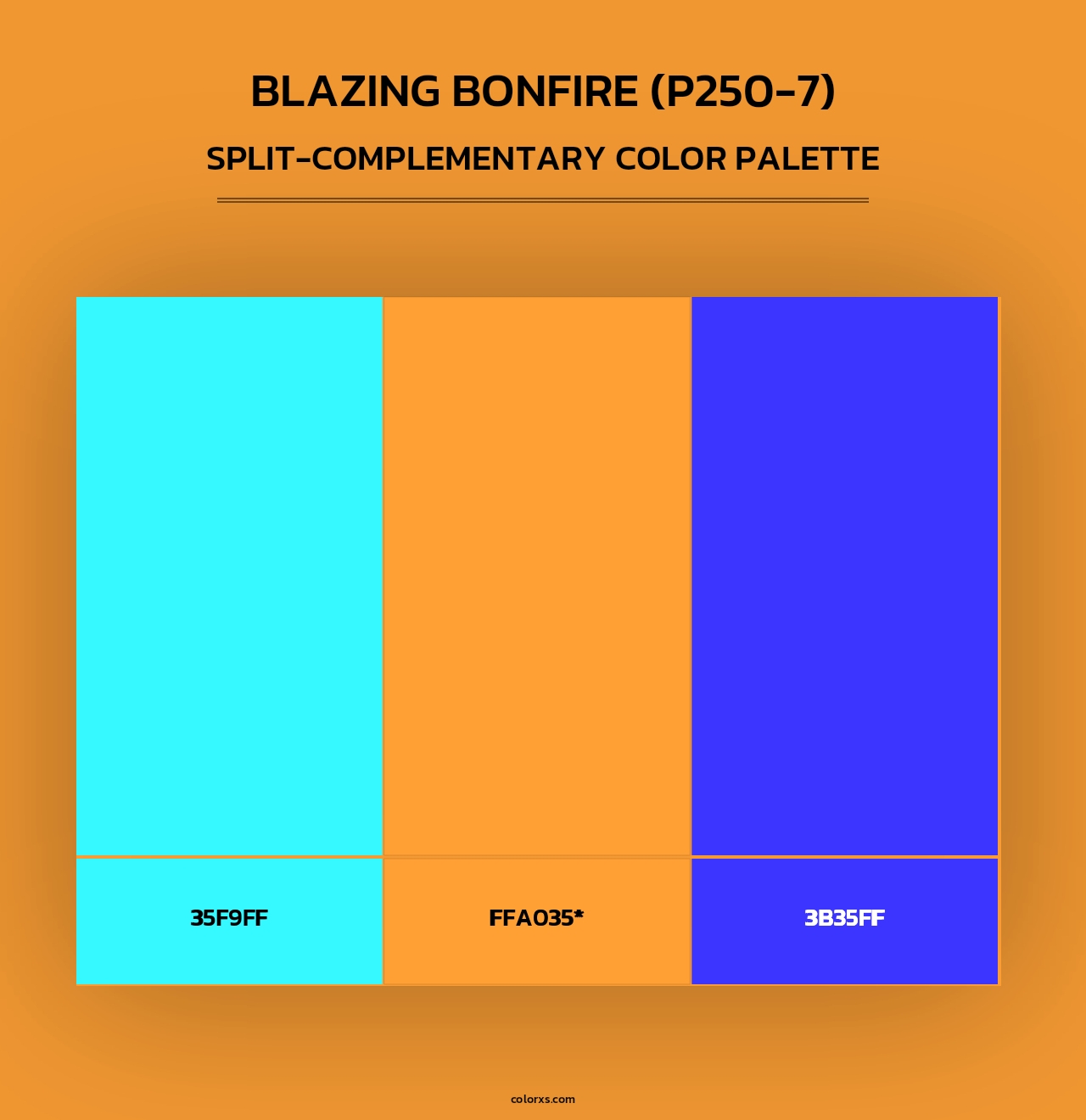 Blazing Bonfire (P250-7) - Split-Complementary Color Palette