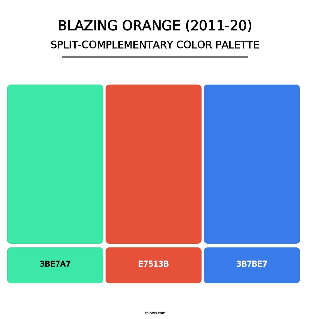 Blazing Orange (2011-20) - Split-Complementary Color Palette